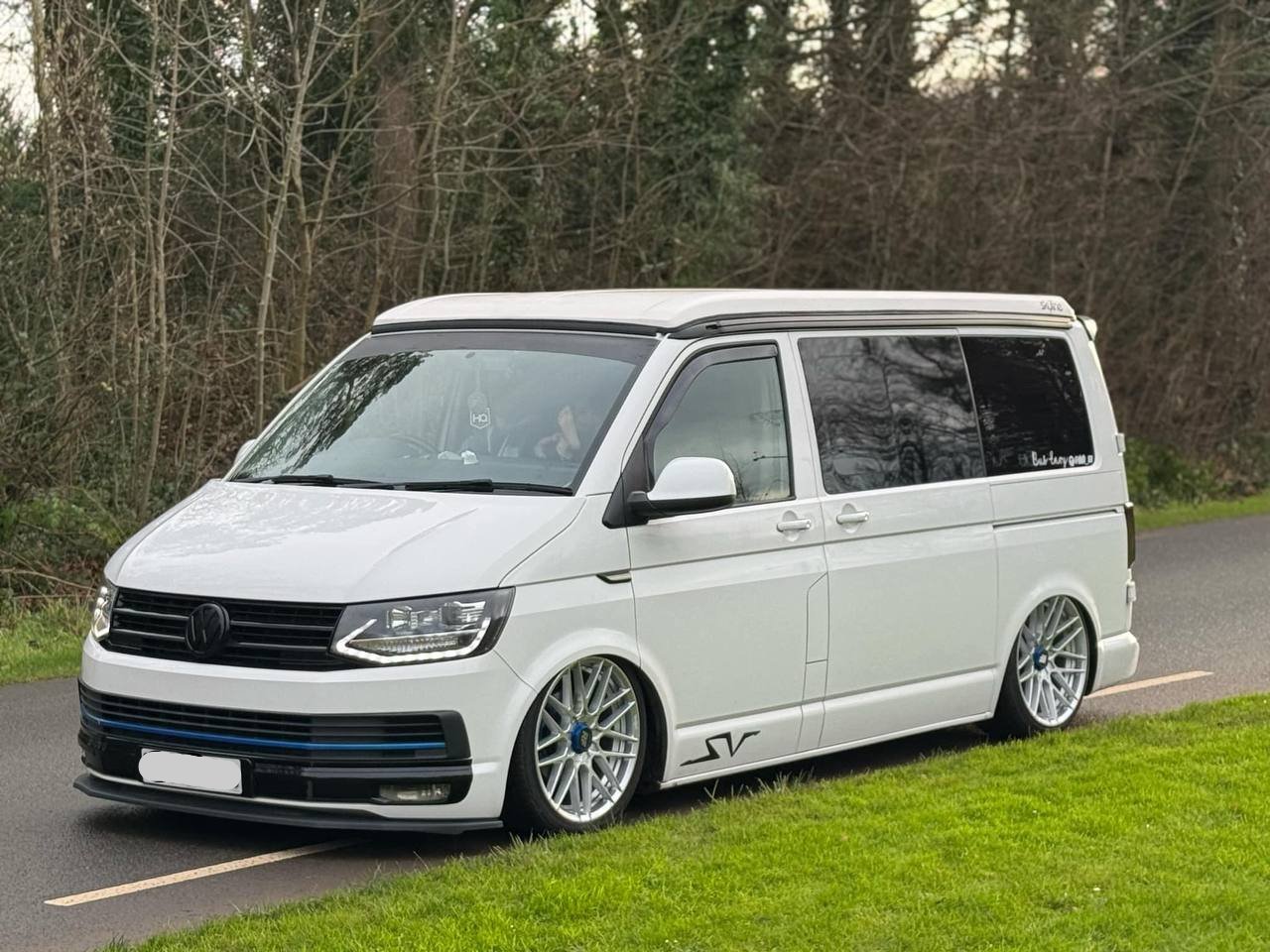 For VW T6 Highline Front Bumper XL Grille | Gloss Black ABS Upgrade | Van-X
