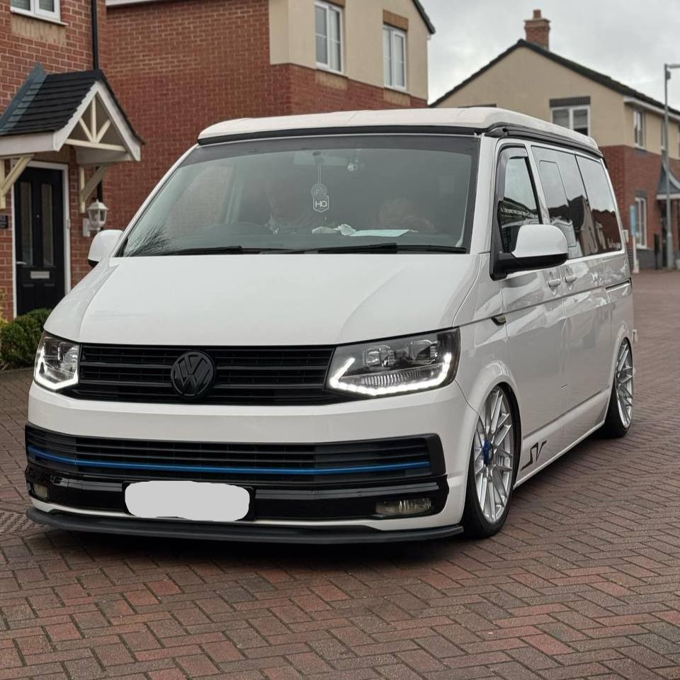 For VW T6 Highline Front Bumper XL Grille | Gloss Black ABS Upgrade | Van-X
