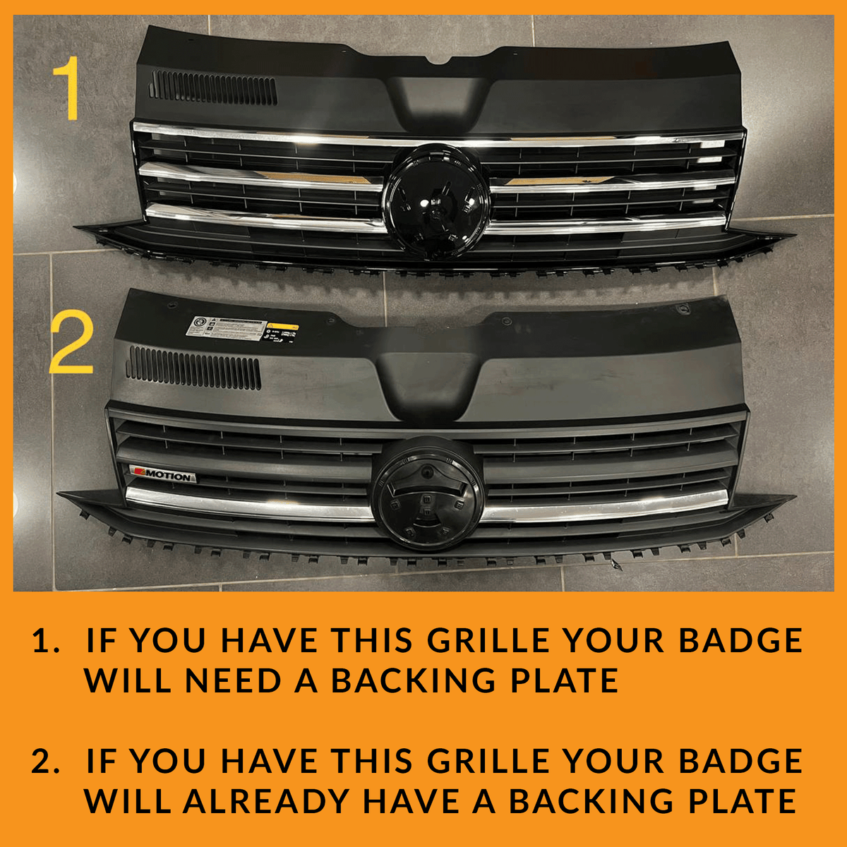 For VW T6 Front R-Line Badgeless Grille Gloss Black Upgrade Styling Kit - Van-X