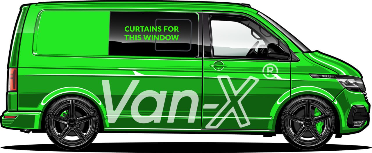 For VW T6.1 Transporter Van Conversion Premium Curtains - Black/Black - CREATE YOUR OWN BUNDLE! Van-X