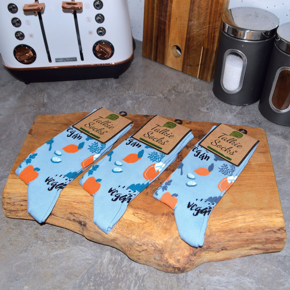 1 Pack Novelty Cotton Blue Vegetable Vegan Socks