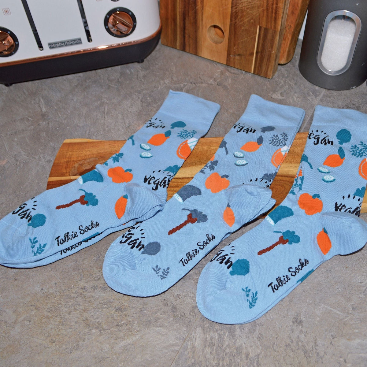1 Pack Novelty Cotton Blue Vegetable Vegan Socks