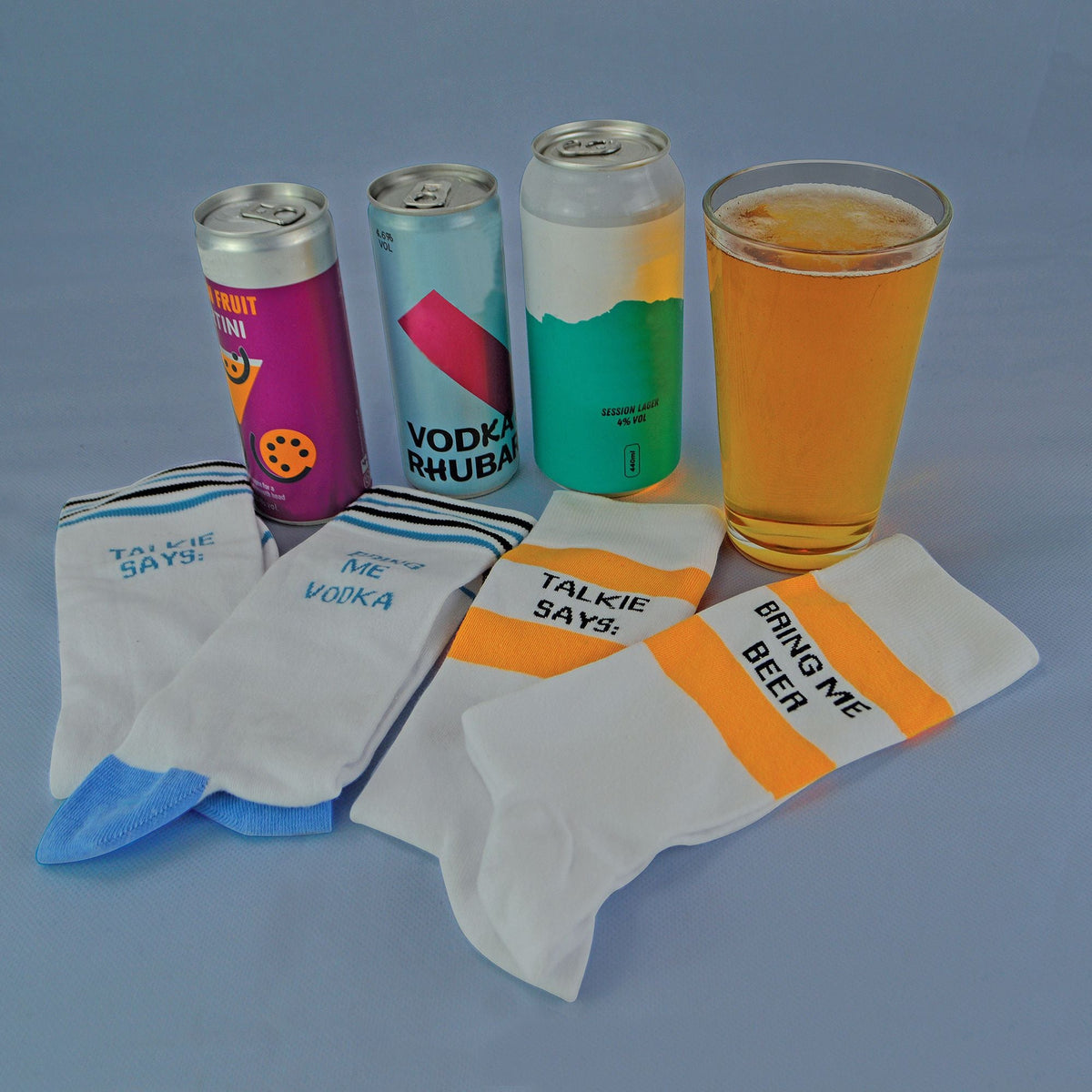 1 Pack Unisex Cotton Novelty Bring Me Beer & Vodka Socks