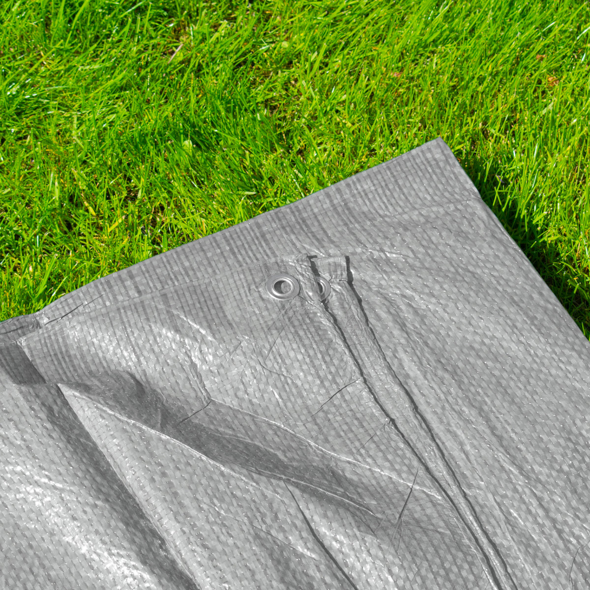 Grey S-Grade Tarpaulin with 20 x 6" Bungee Balls (White)