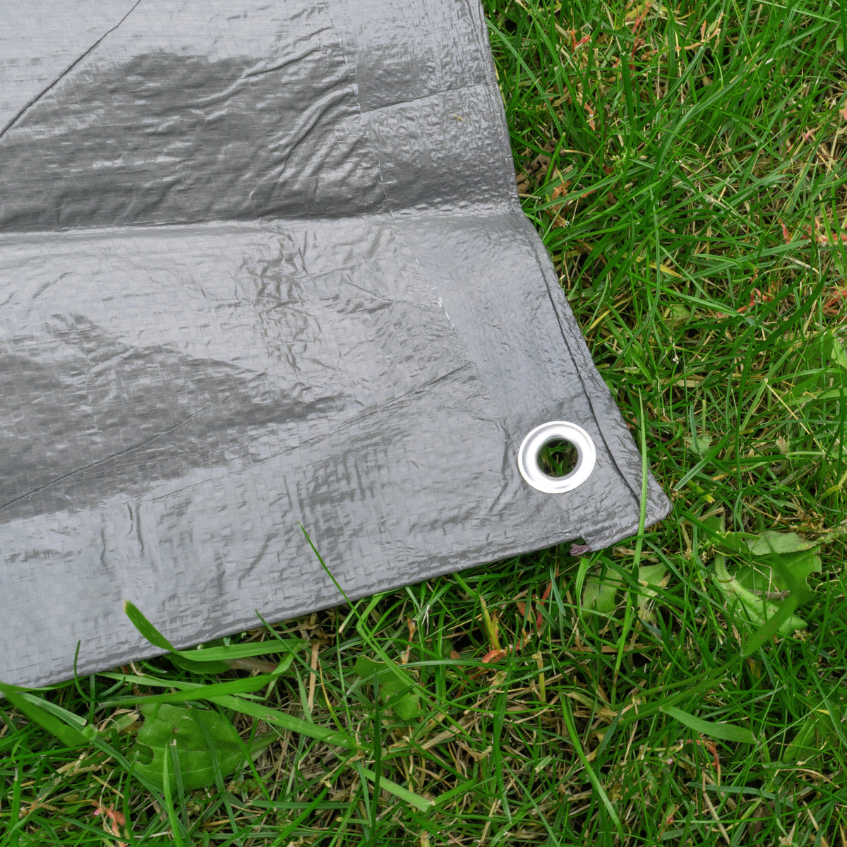 Grey S-Grade Tarpaulin with 20 x 6" Bungee Balls (White)