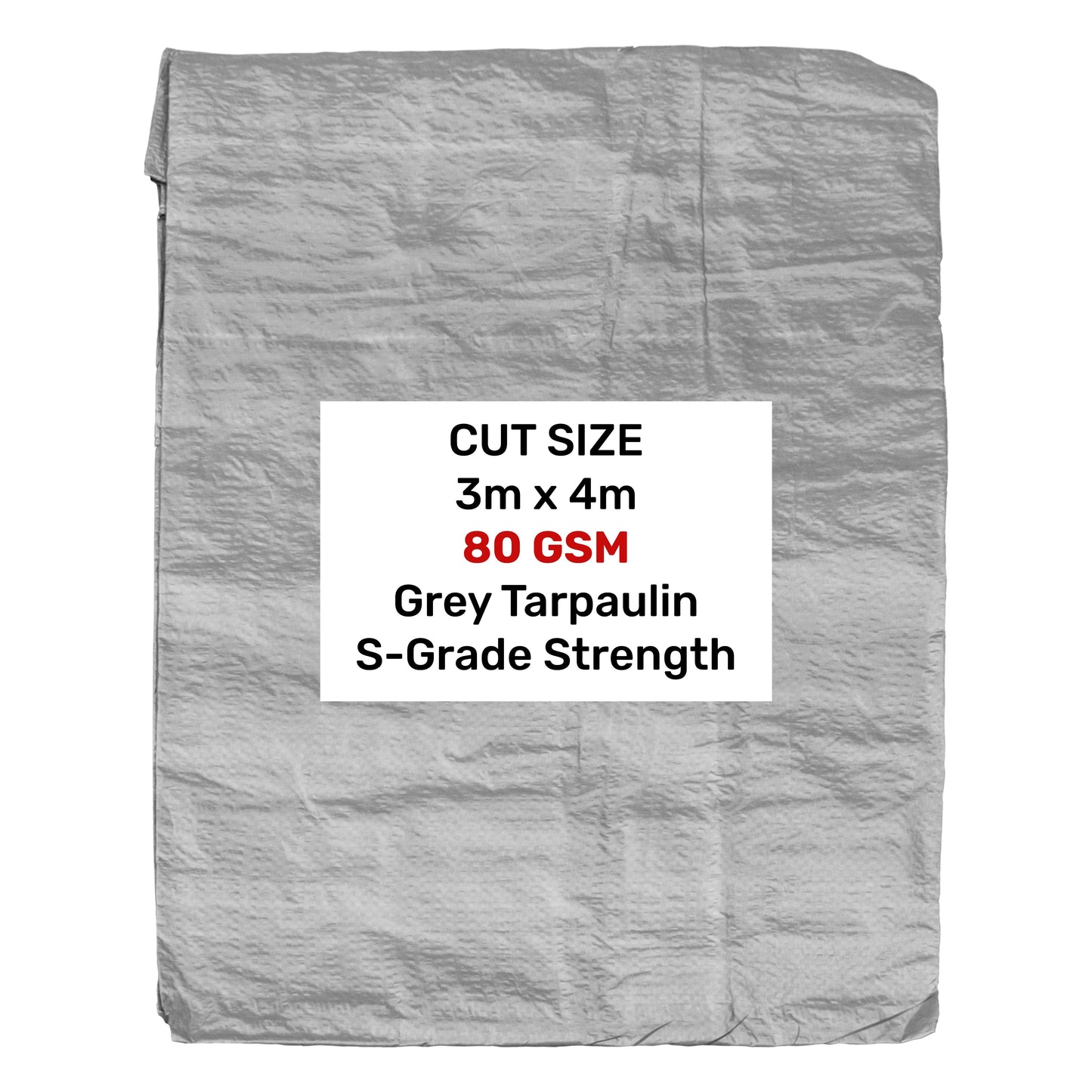 Grey S-Grade Tarpaulin 3m x 4m Waterproof Tarpaulin Cover Garden Furniture Cover