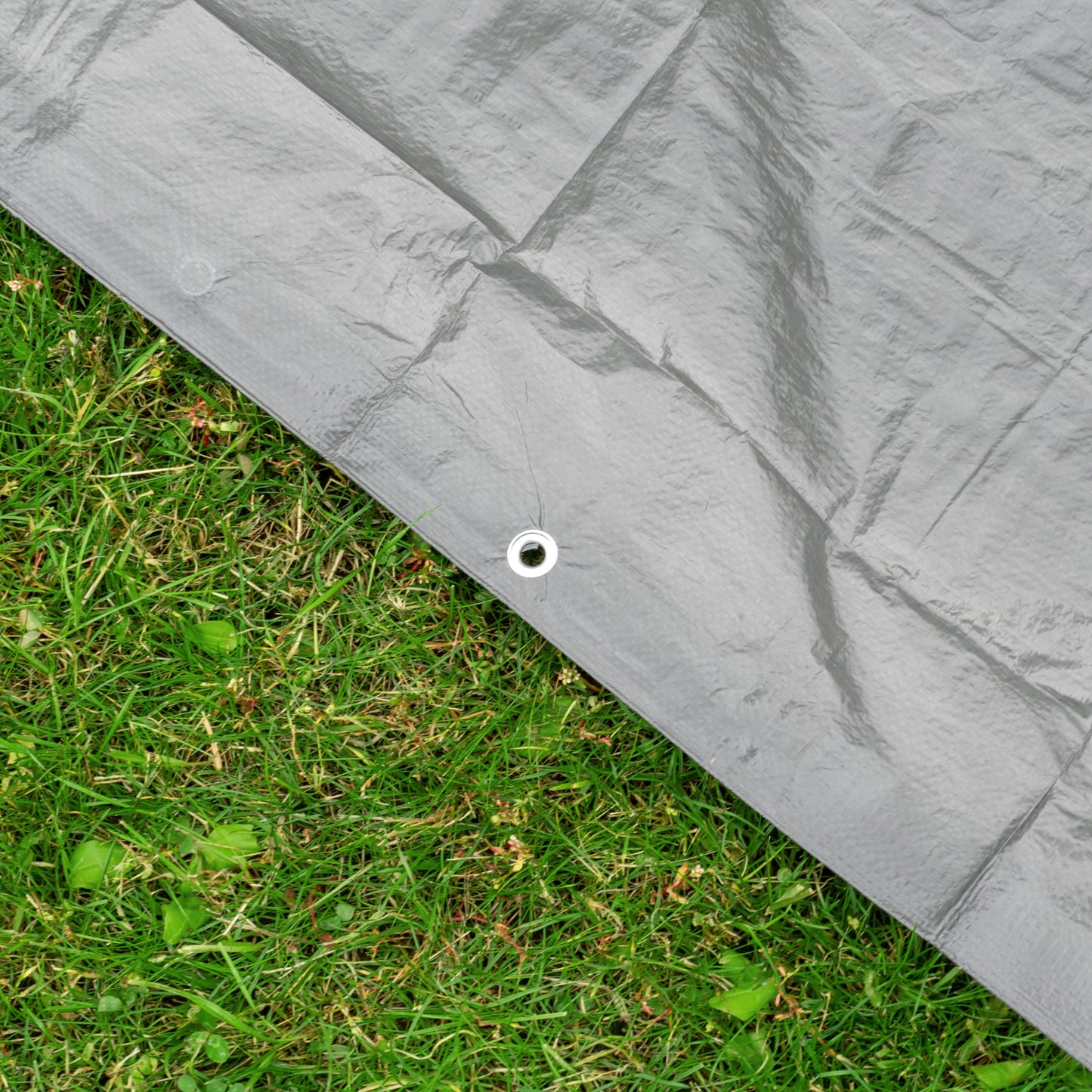 Gray S-Grade Tarpaulin 2m x 4m Waterproof Tarpaulin Cover Outdoor Ground Sheet