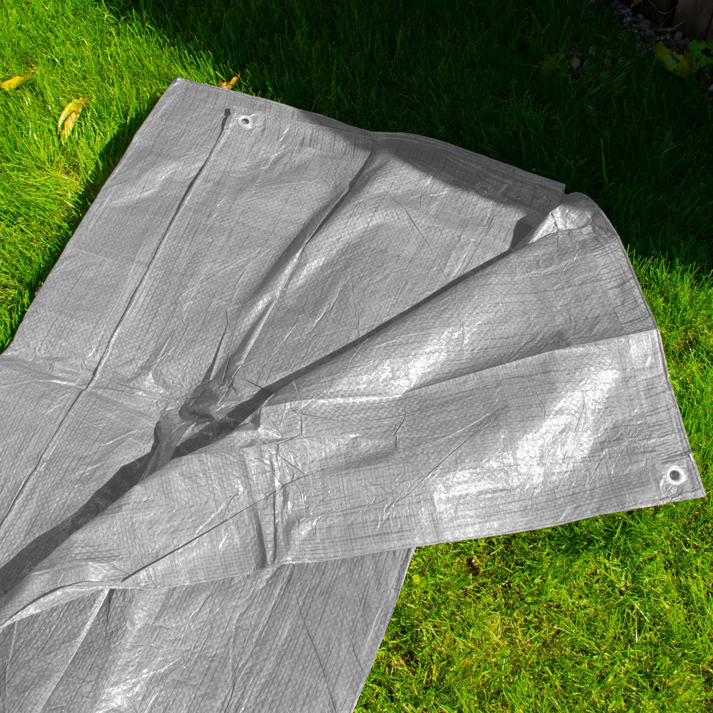 Gray S-Grade Tarpaulin 2m x 3m Waterproof Tarpaulin Cover Outdoor Ground Sheet