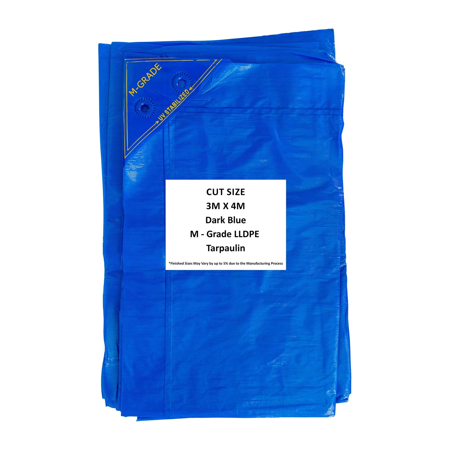 M-Grade LLDPE Blue Tarpaulin 3m x 4m Waterproof Tarpaulin Cover Waterproof Sheet