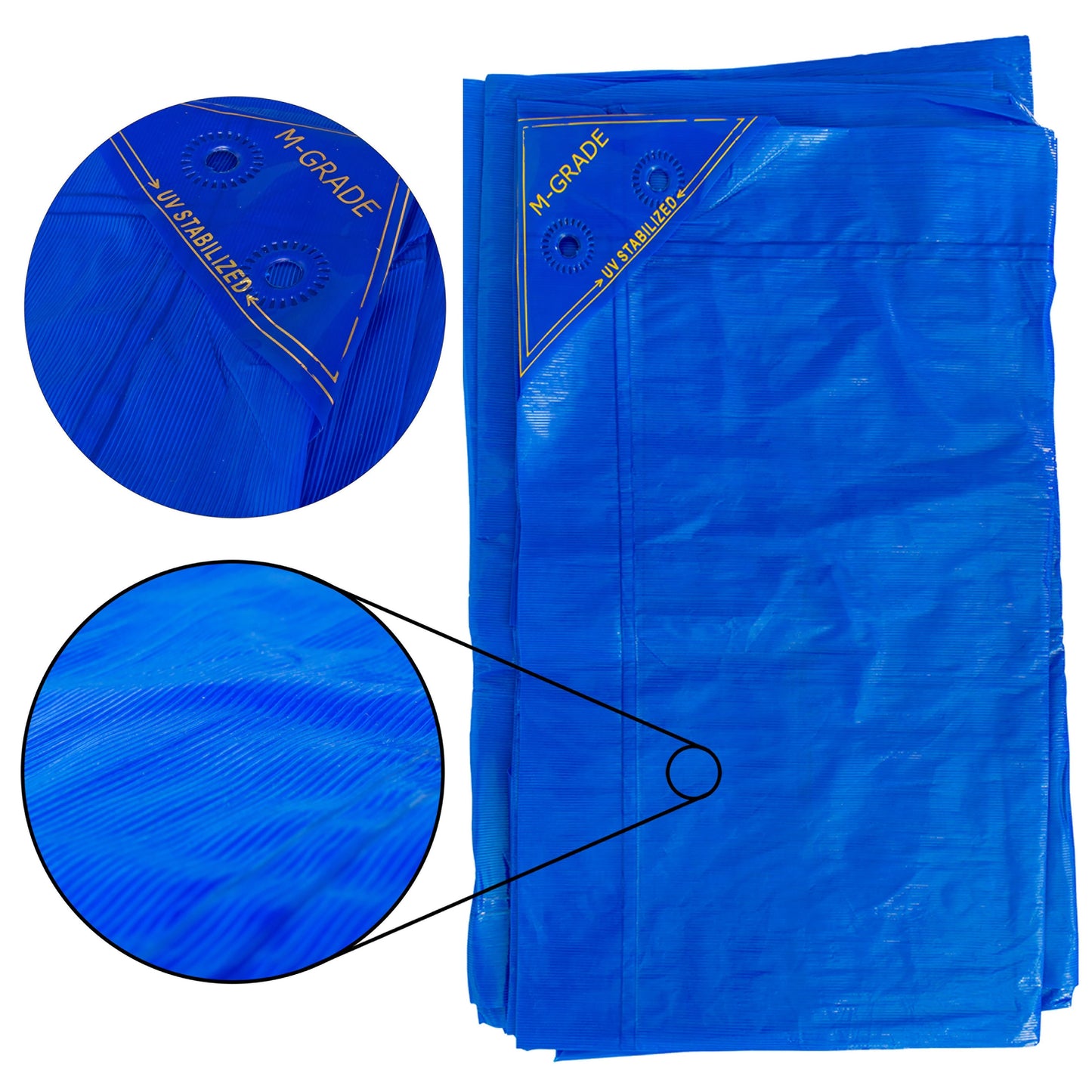 M-Grade LLDPE Blue Tarpaulin 3m x 4m Waterproof Tarpaulin Cover Waterproof Sheet