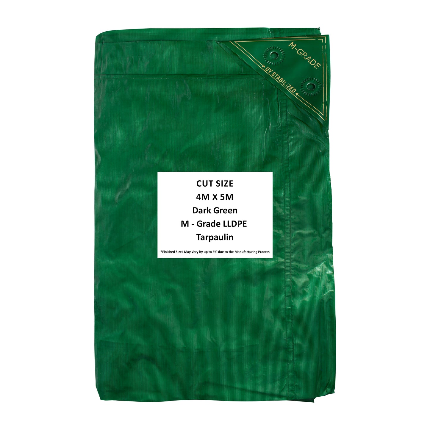M-Grade LLDPE Green Tarpaulin 4m x 5m Waterproof Tarpaulin Cover Outdoor Cover