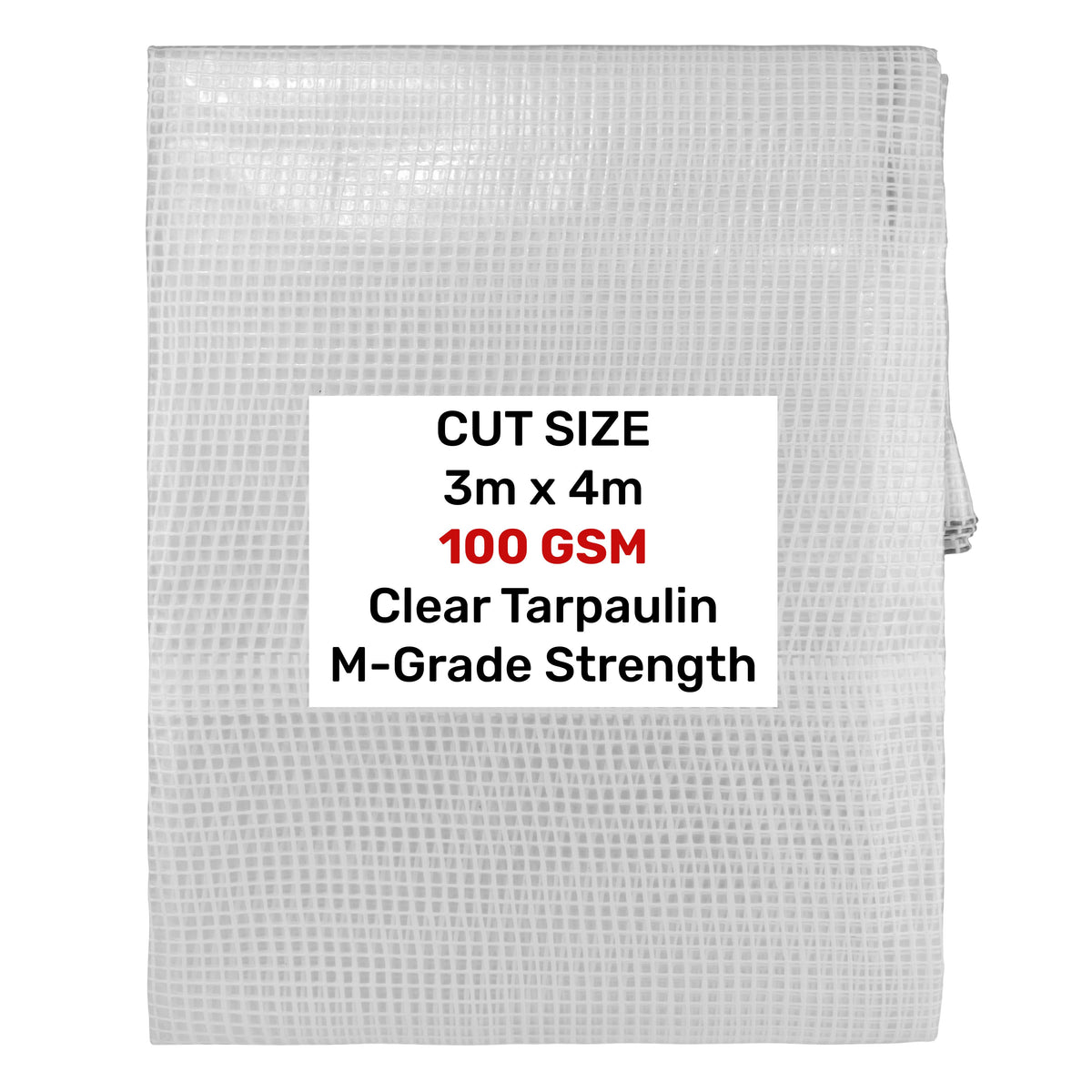 Clear M-Grade Tarpaulin 3m x 4m