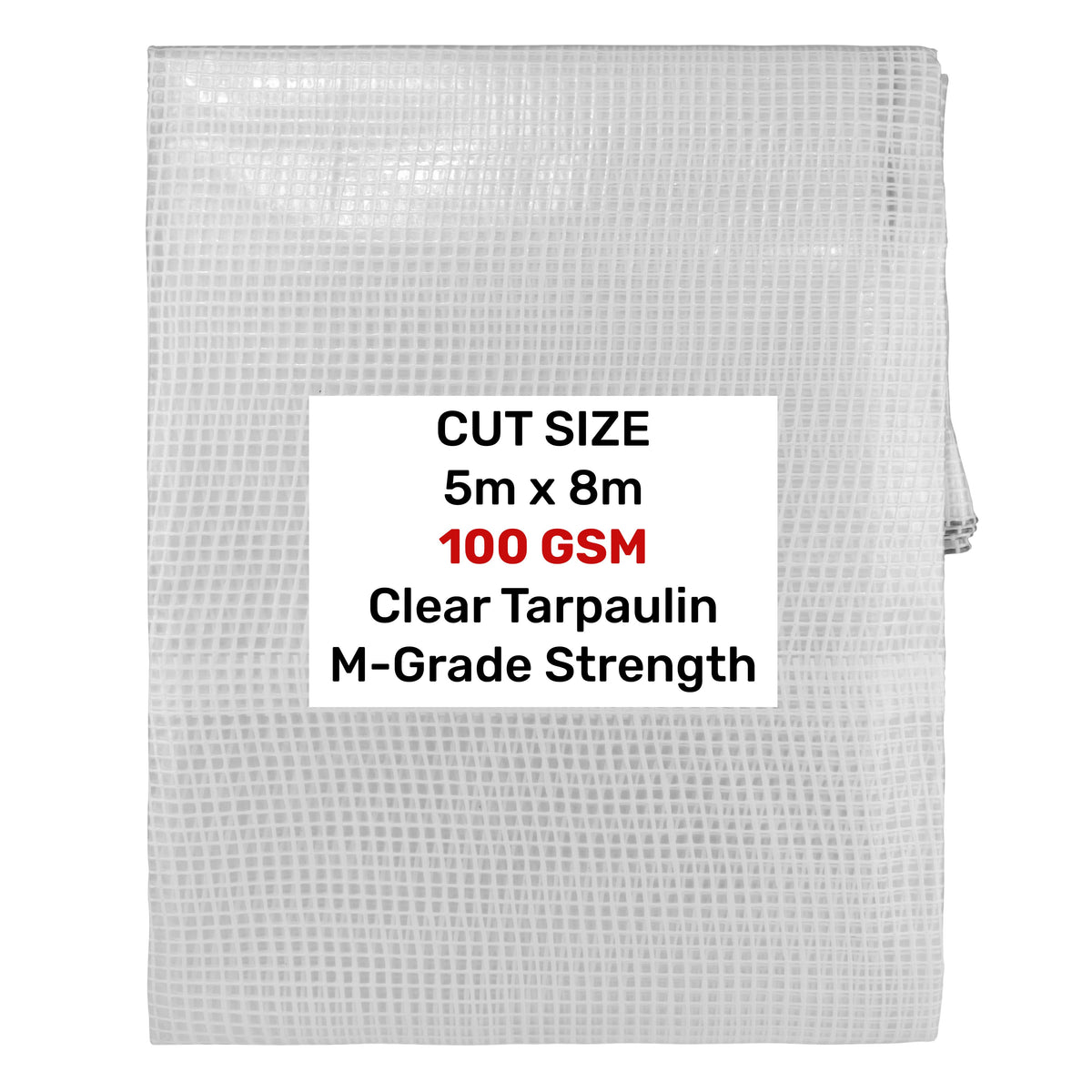 Clear M-Grade Tarpaulin 5m x 8m Waterproof Tarpaulin Cover Outdoor Ground Sheet