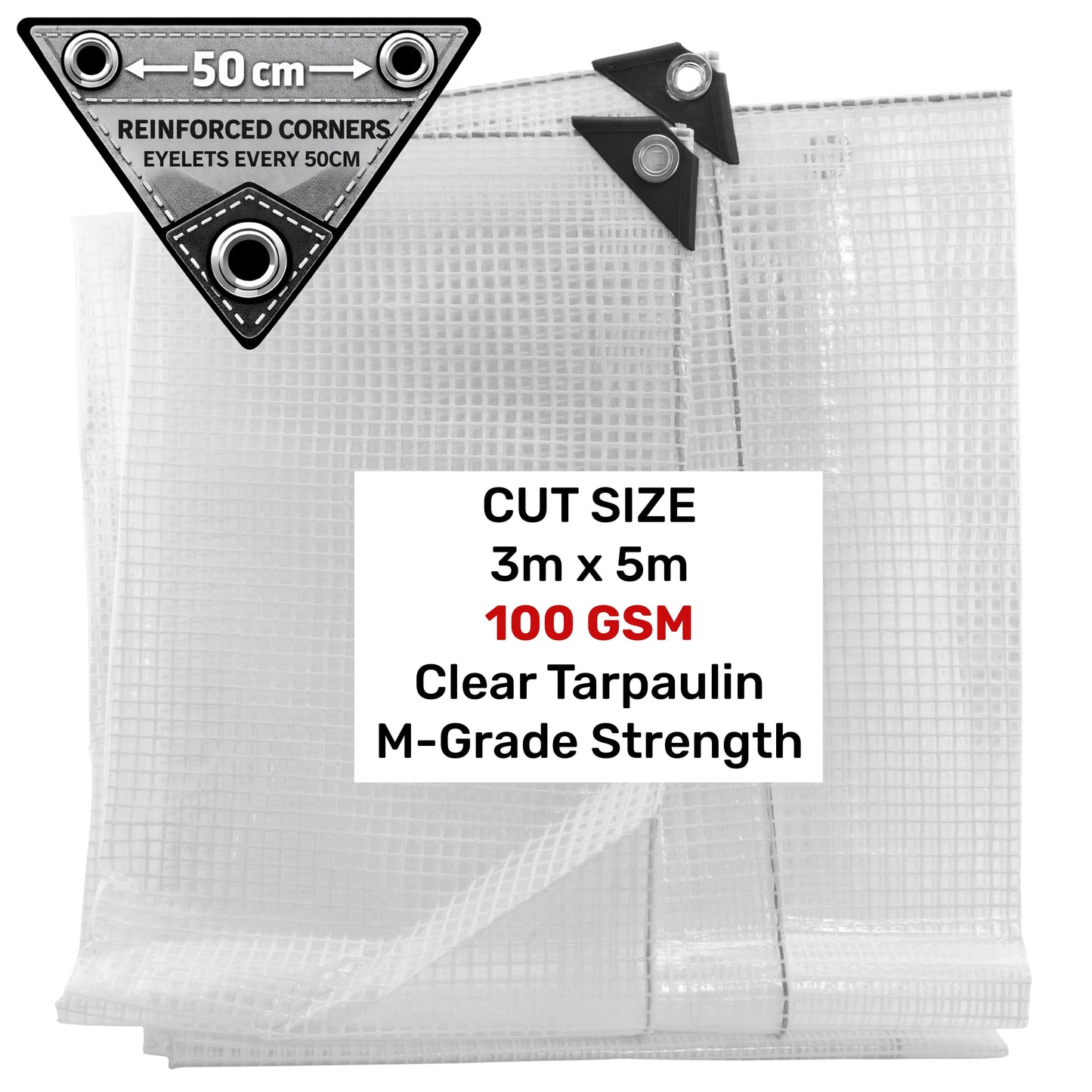 Clear M-Grade Tarpaulin 3m x 5m