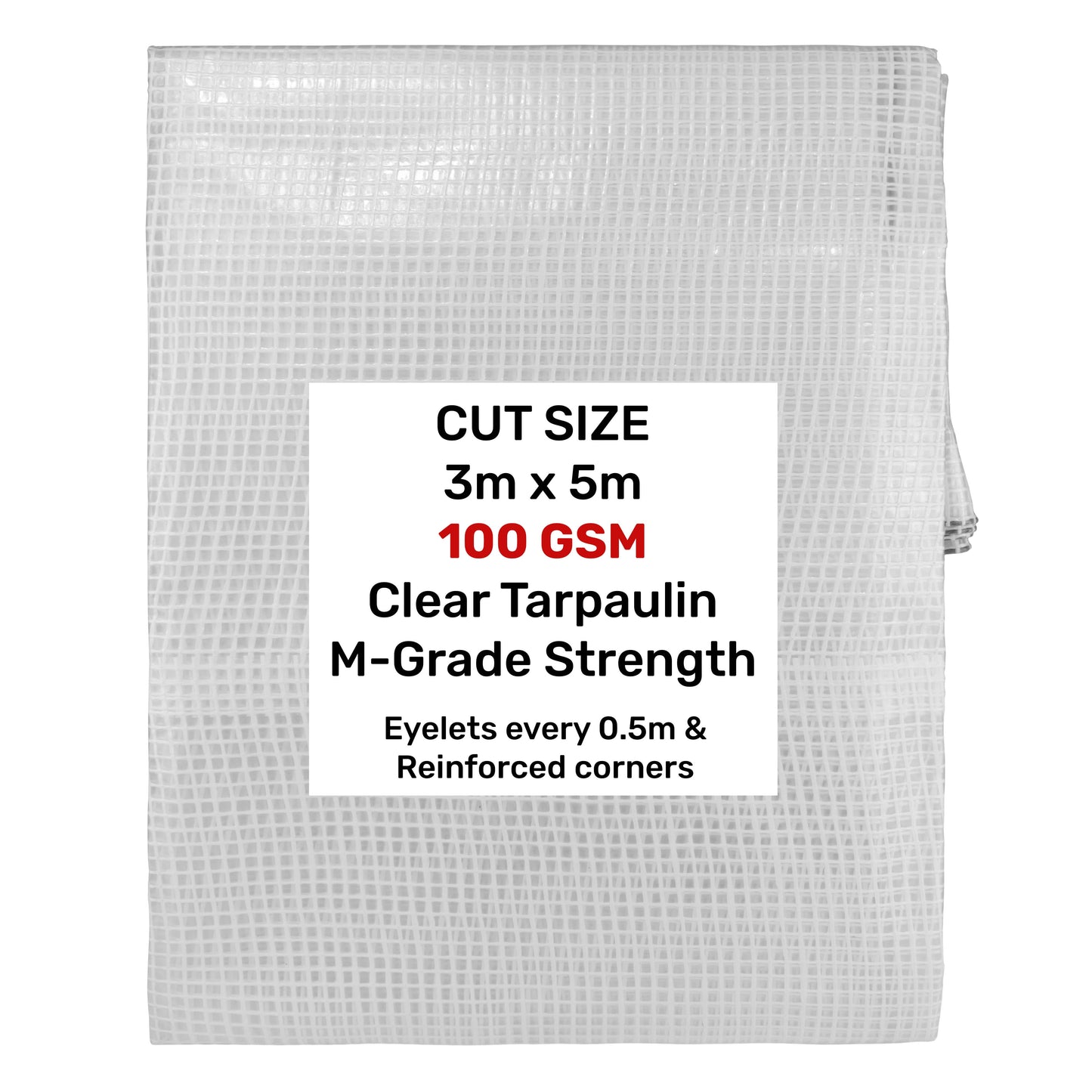 Clear M-Grade Tarpaulin 3m x 5m