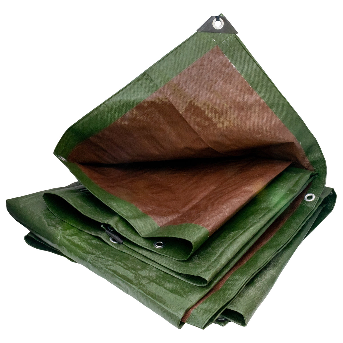 Green/Brown L-Grade Tarpaulin 4m x 6m