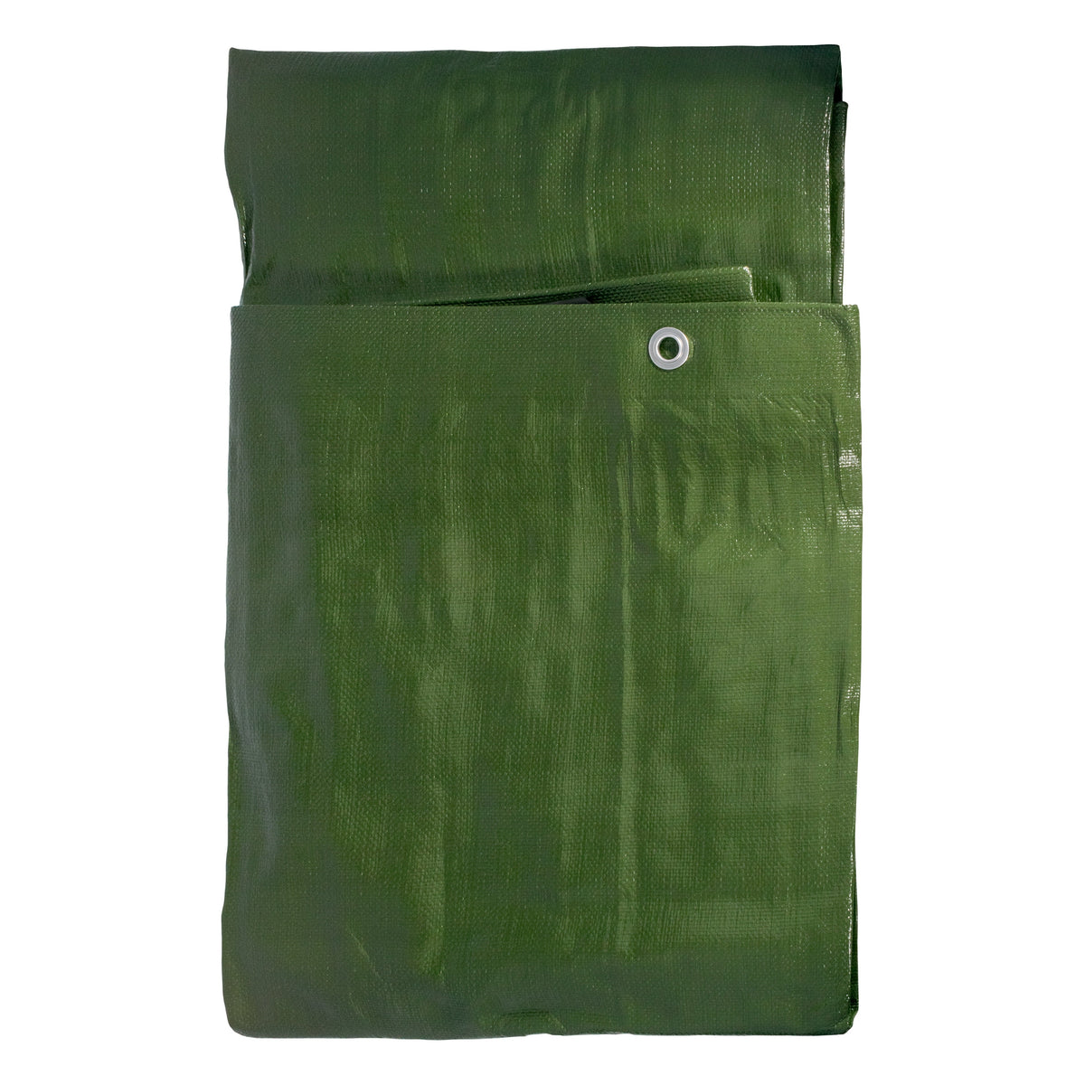Green/Brown L-Grade Tarpaulin with 10m of 6mm Bungee Rope and 10 x Slide Type Tarp Clips