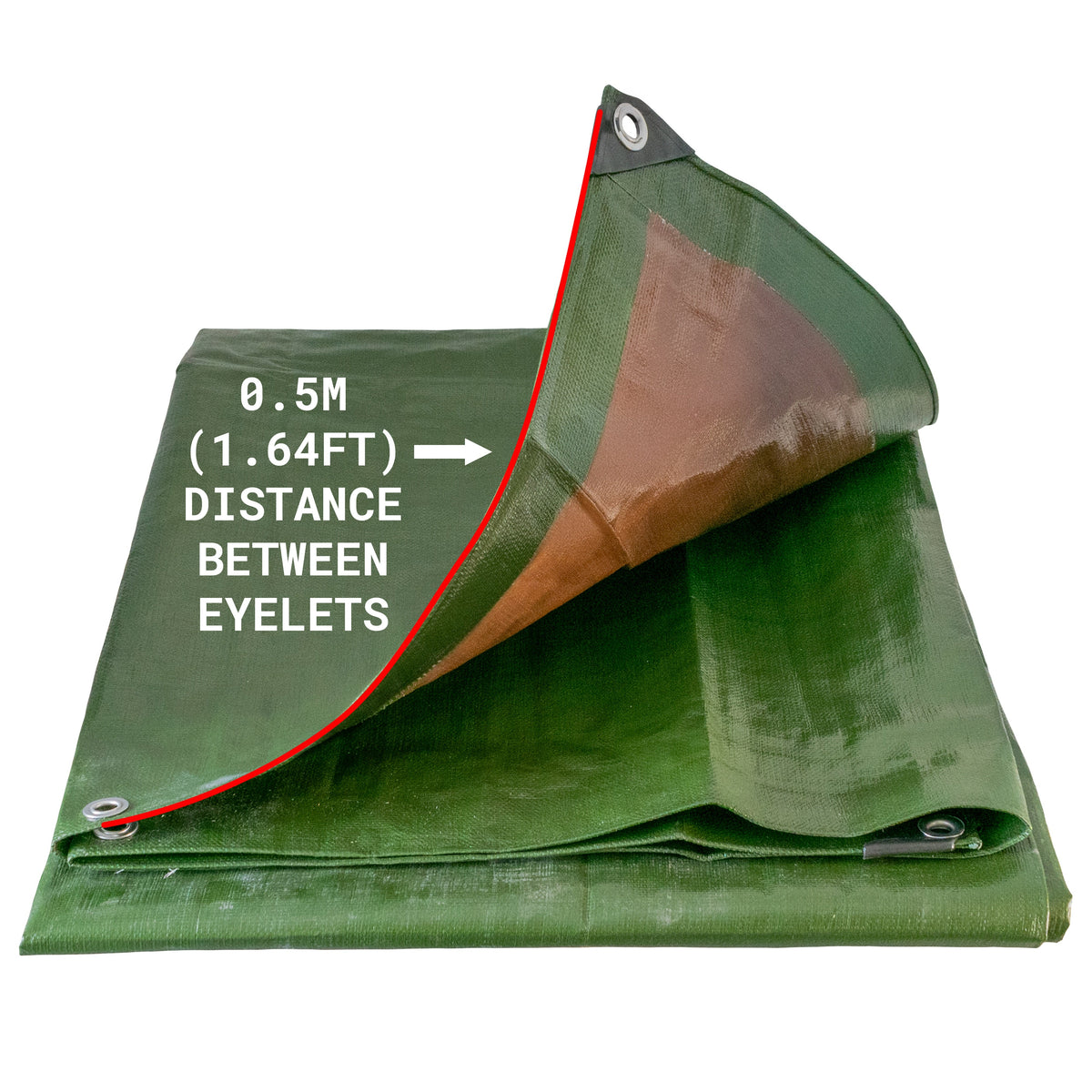 Green/Brown L-Grade Tarpaulin 5m x 8m