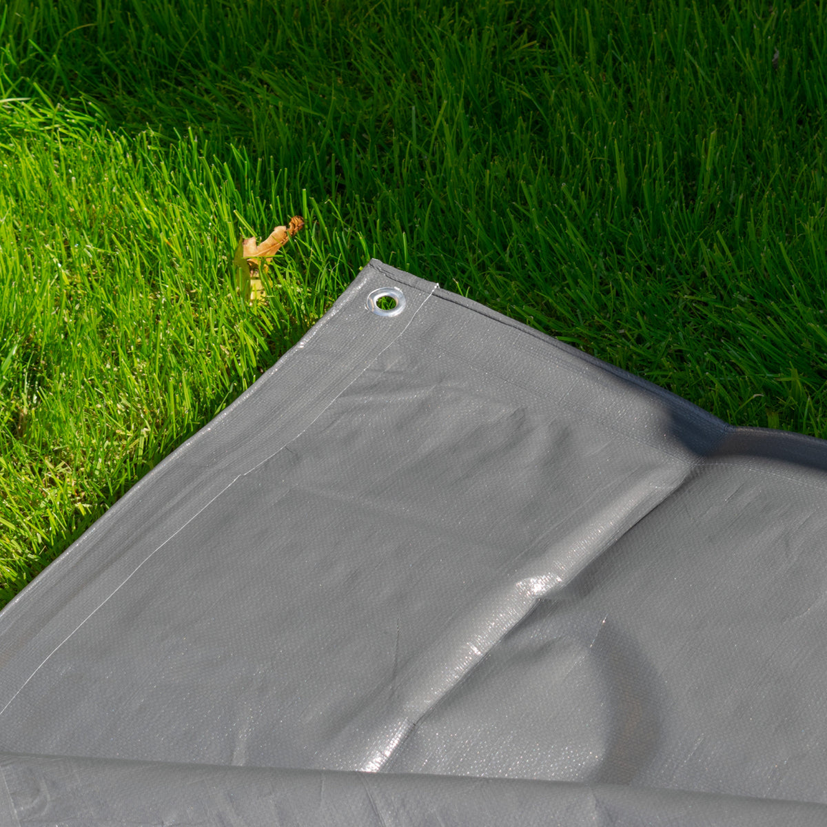 Grey L-Grade Tarpaulin 8m x 12m Waterproof Tarpaulin Cover Outdoor Ground Sheet