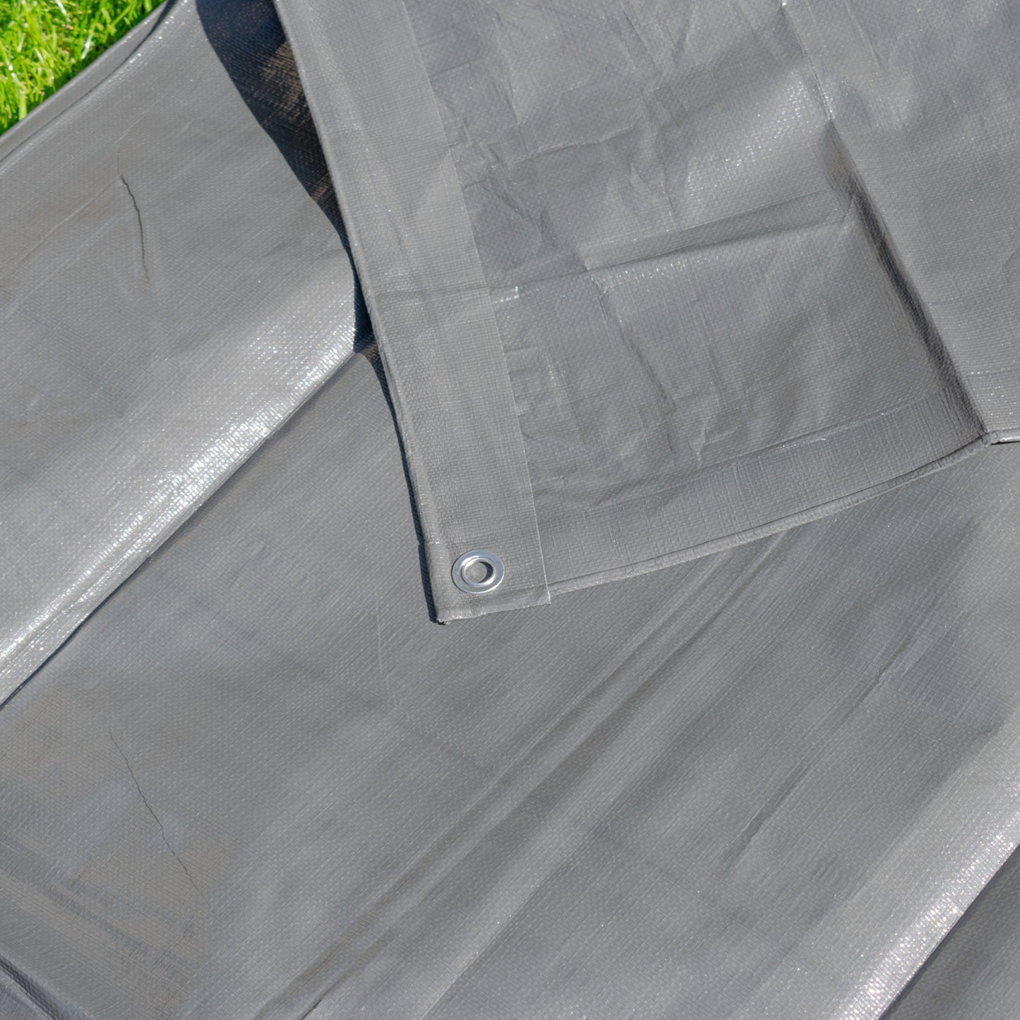 Grey L-Grade Tarpaulin with 20 x 4" Bungee Balls (White)