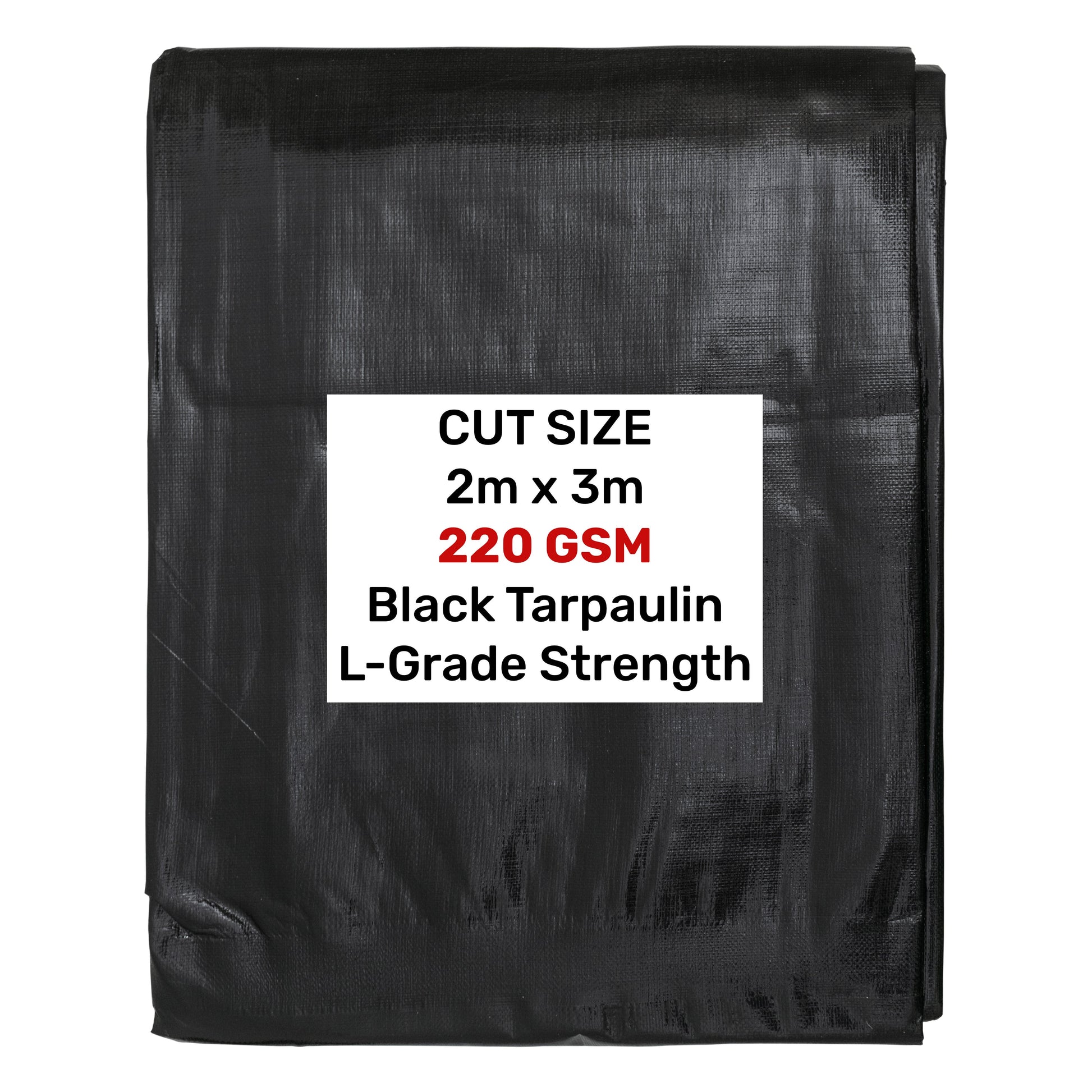 Black/Silver L-Grade Tarpaulin 2m x 3m