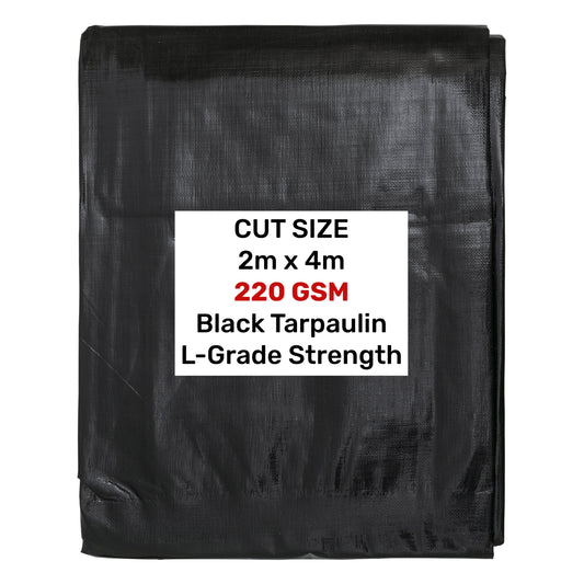 Black/Silver L-Grade Tarpaulin 2m x 4m