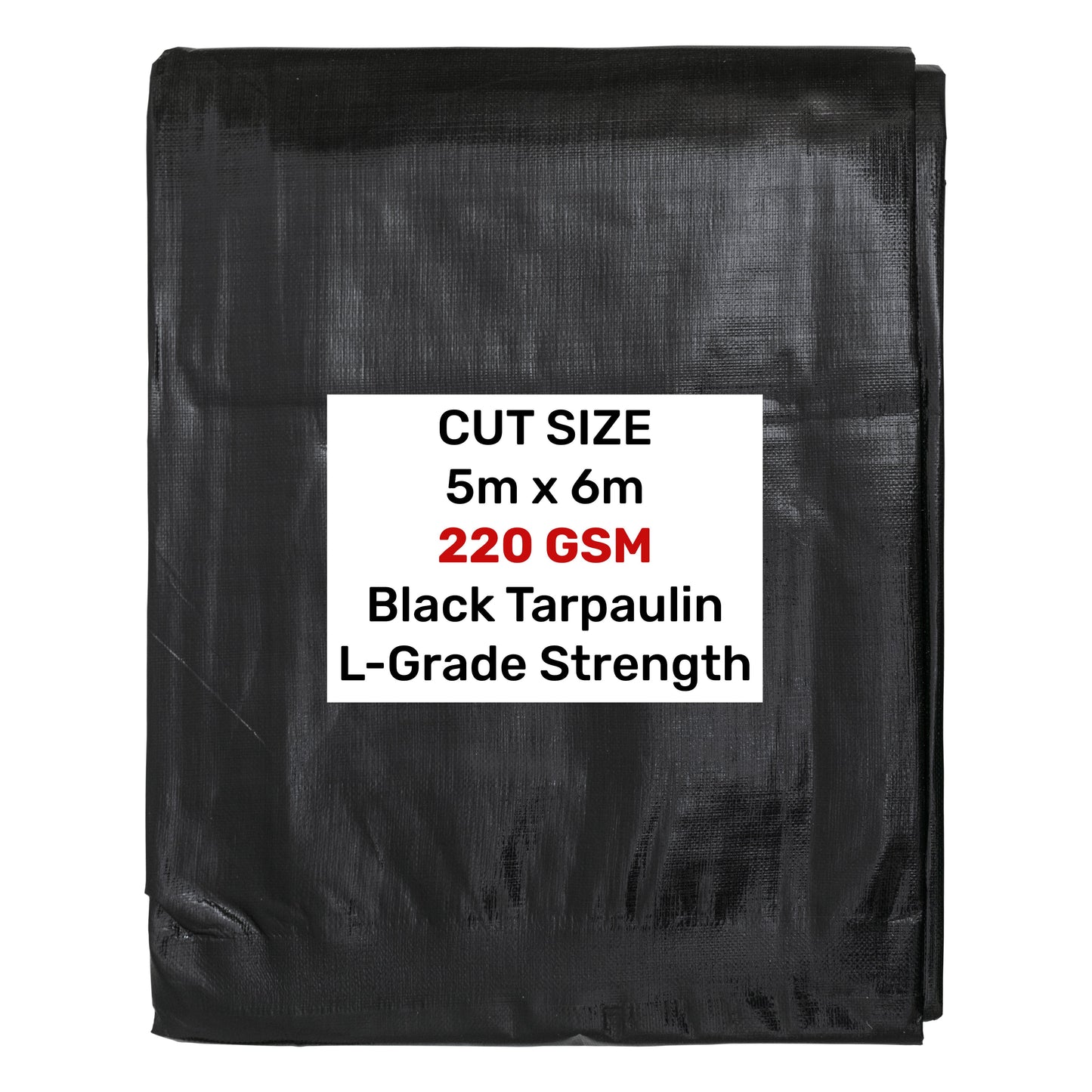 Black/Silver L-Grade Tarpaulin 5m x 6m