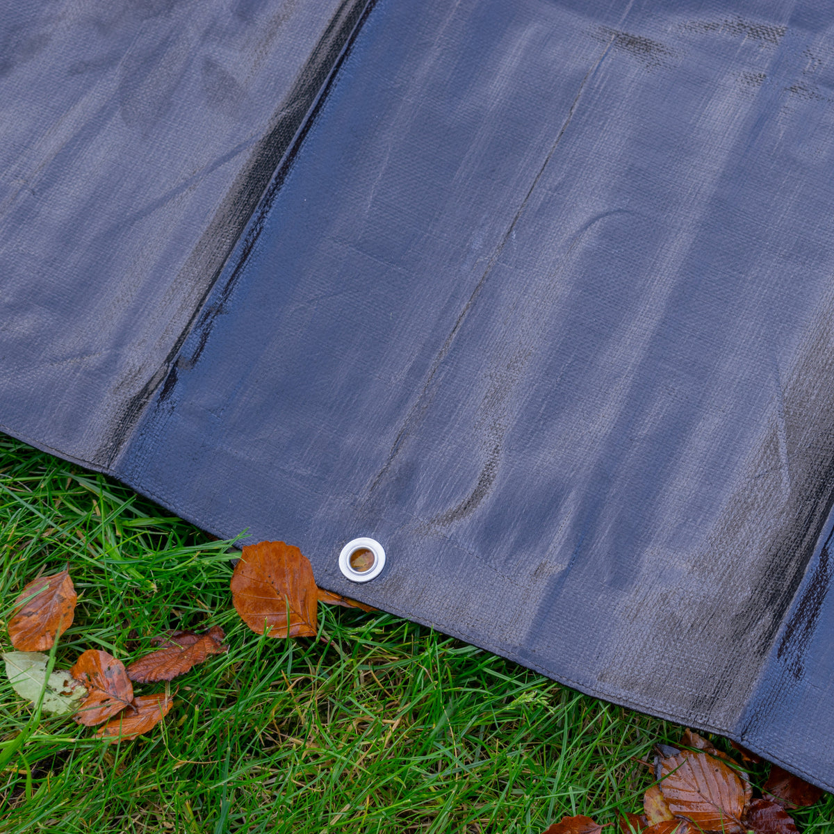 Black/Silver L-Grade Tarpaulin with 10 Metres of 6mm Bungee Rope