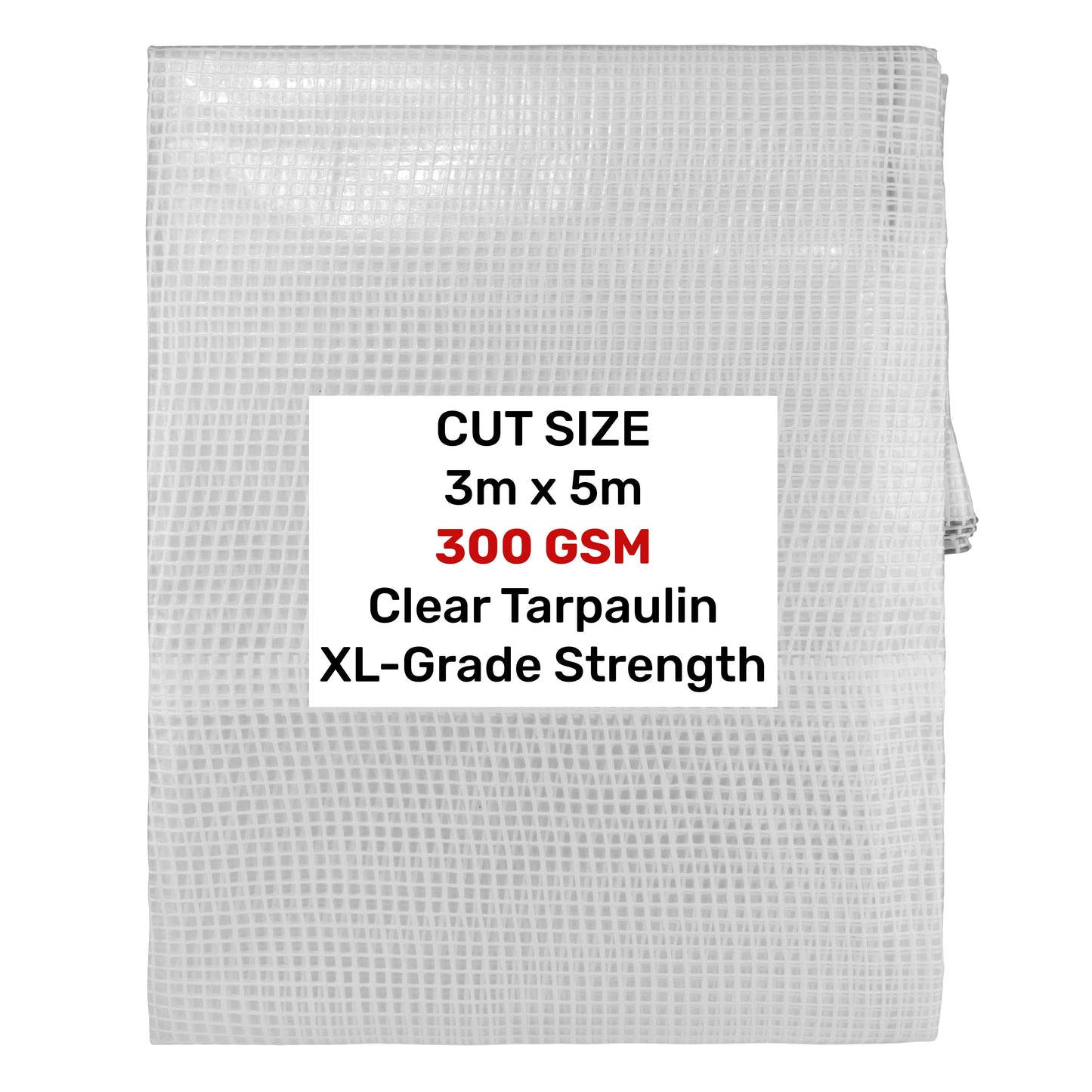 Clear XL-Grade Tarpaulin 3m x 5m Waterproof Tarpaulin Cover Outdoor Ground Sheet