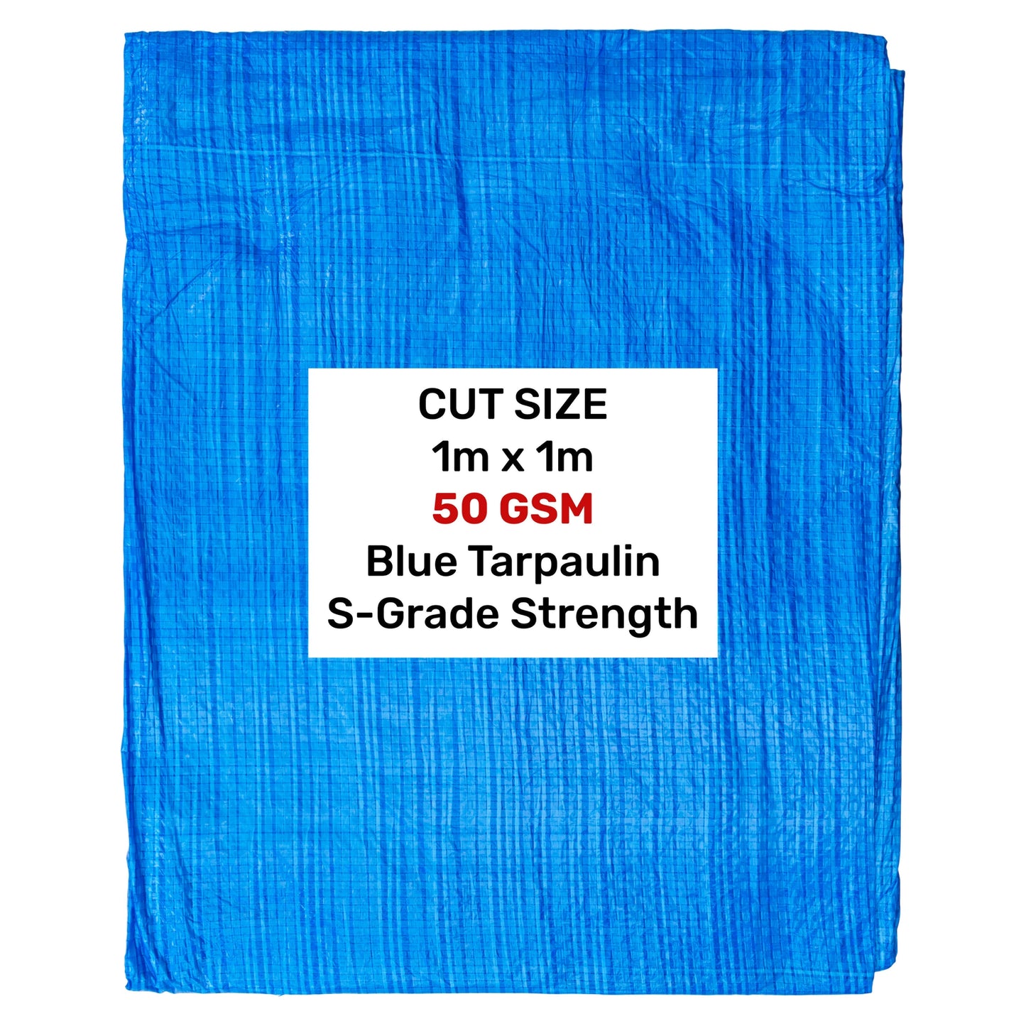Blue S-Grade Tarpaulin 1m x 1m Waterproof Tarpaulin Cover Outdoor Ground Sheet