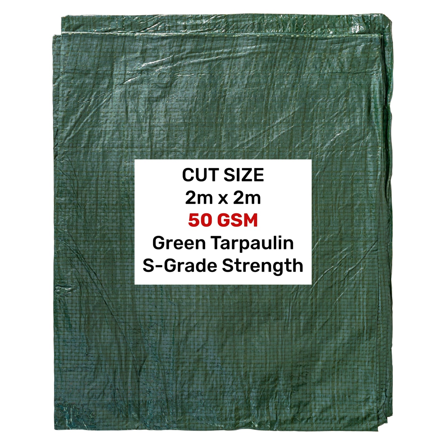Green S-Grade Tarpaulin 2m x 2m Waterproof Tarpaulin Cover Outdoor Ground Sheet