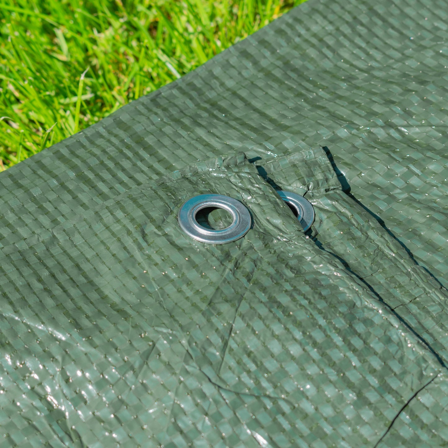 Green S-Grade Tarpaulin with 10 x 4" Bungee Balls (Black)
