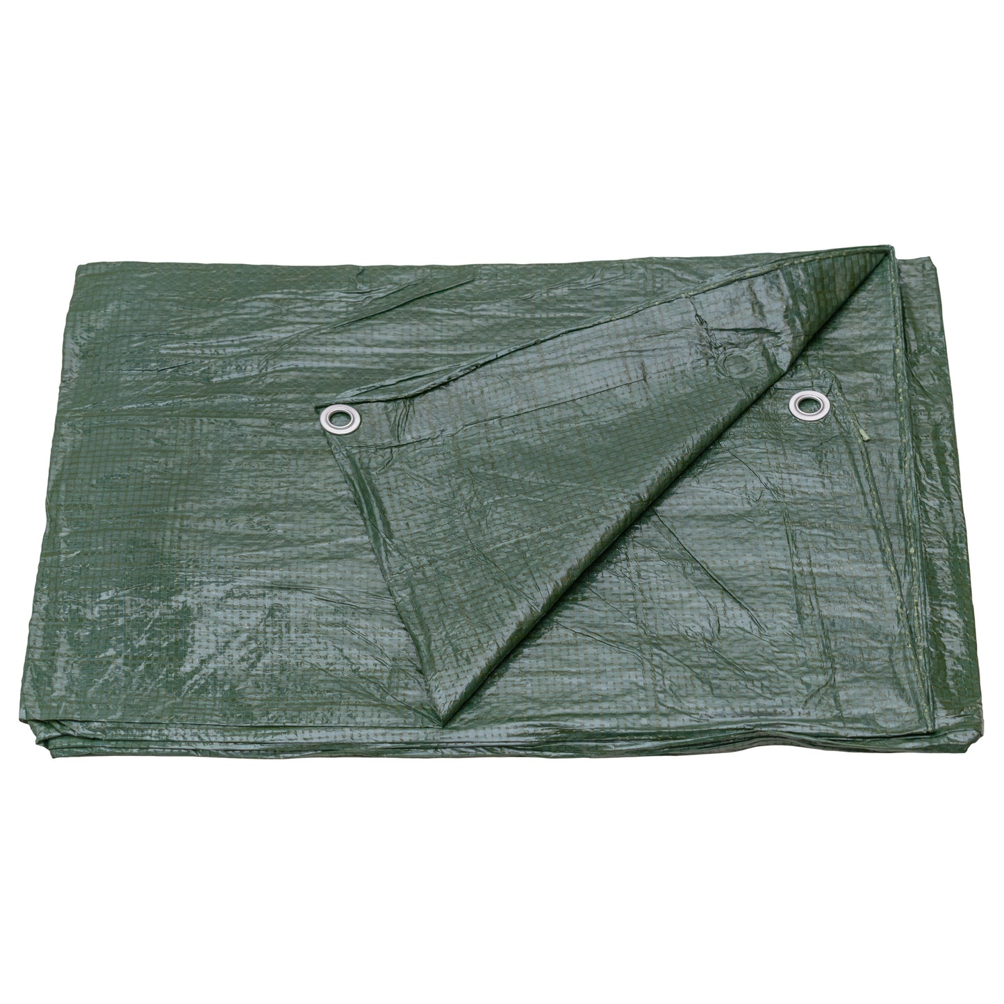 Green S-Grade Tarpaulin 2m x 2m Waterproof Tarpaulin Cover Outdoor Ground Sheet