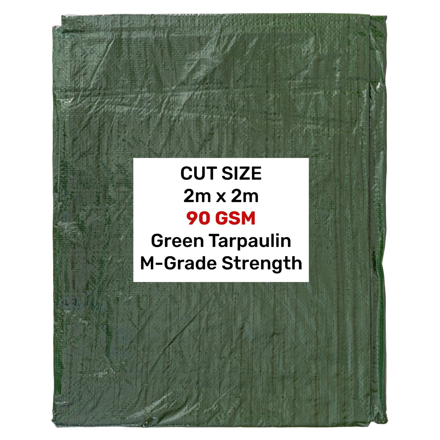 Green M-Grade Tarpaulin 2m x 2m Waterproof Tarpaulin Cover Weed Control Membrane