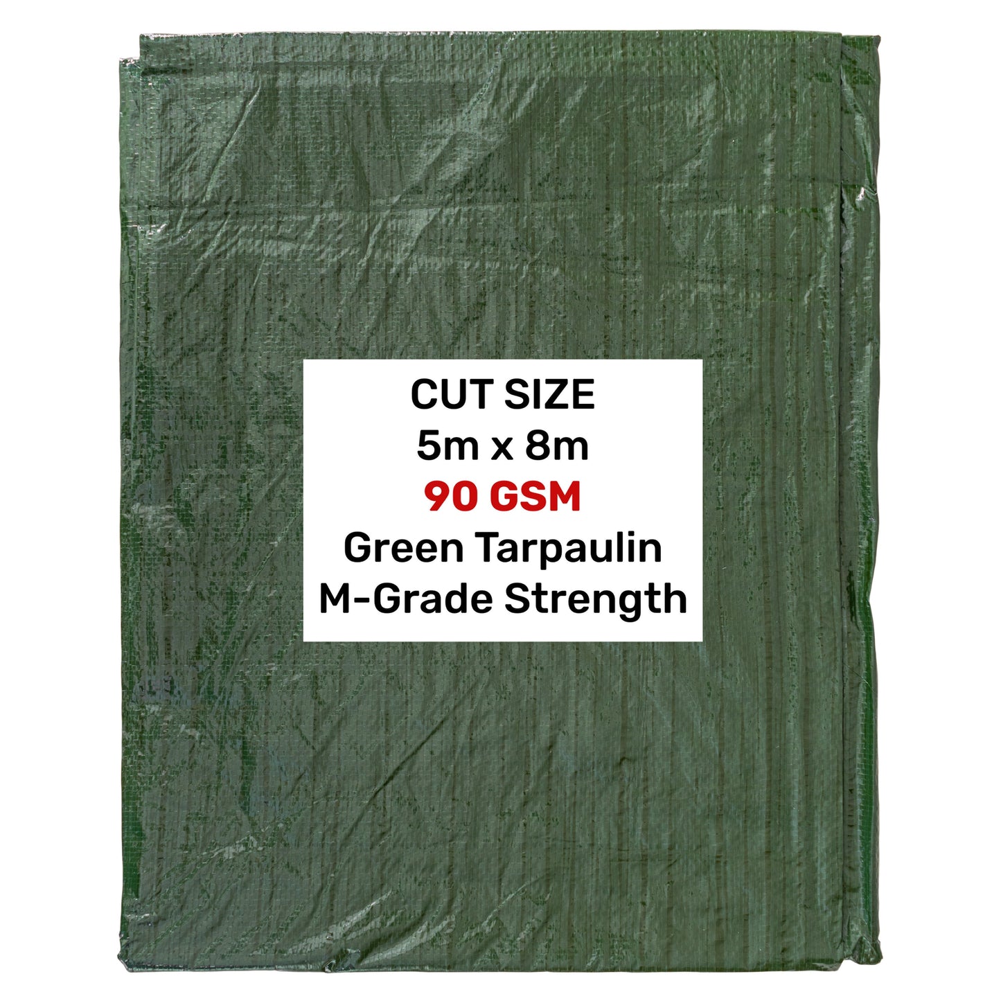 Green M-Grade Tarpaulin 5m x 8m Waterproof Tarpaulin Cover Weed Control Membrane