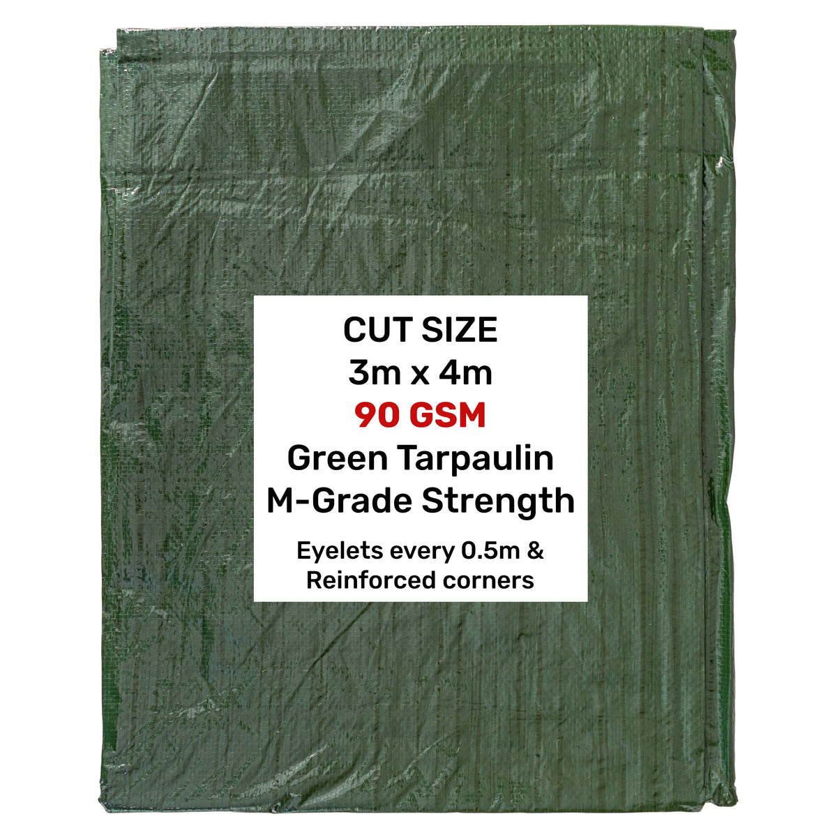 Green M-Grade Tarpaulin 3m x 4m