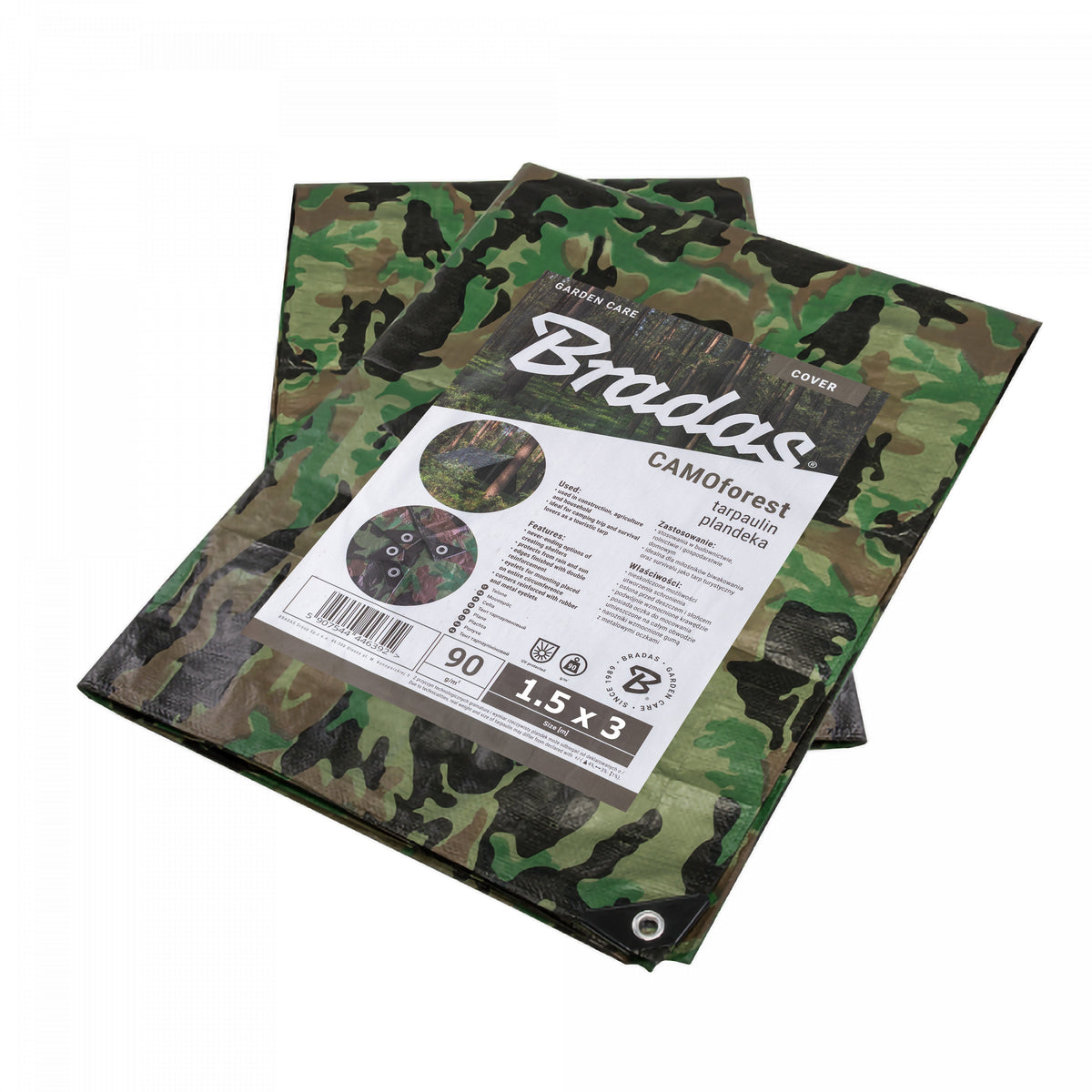 Camouflage M-Grade Tarpaulin 1.5m x 3m BRADAS Outdoor Ground Sheet Outdoor Cover