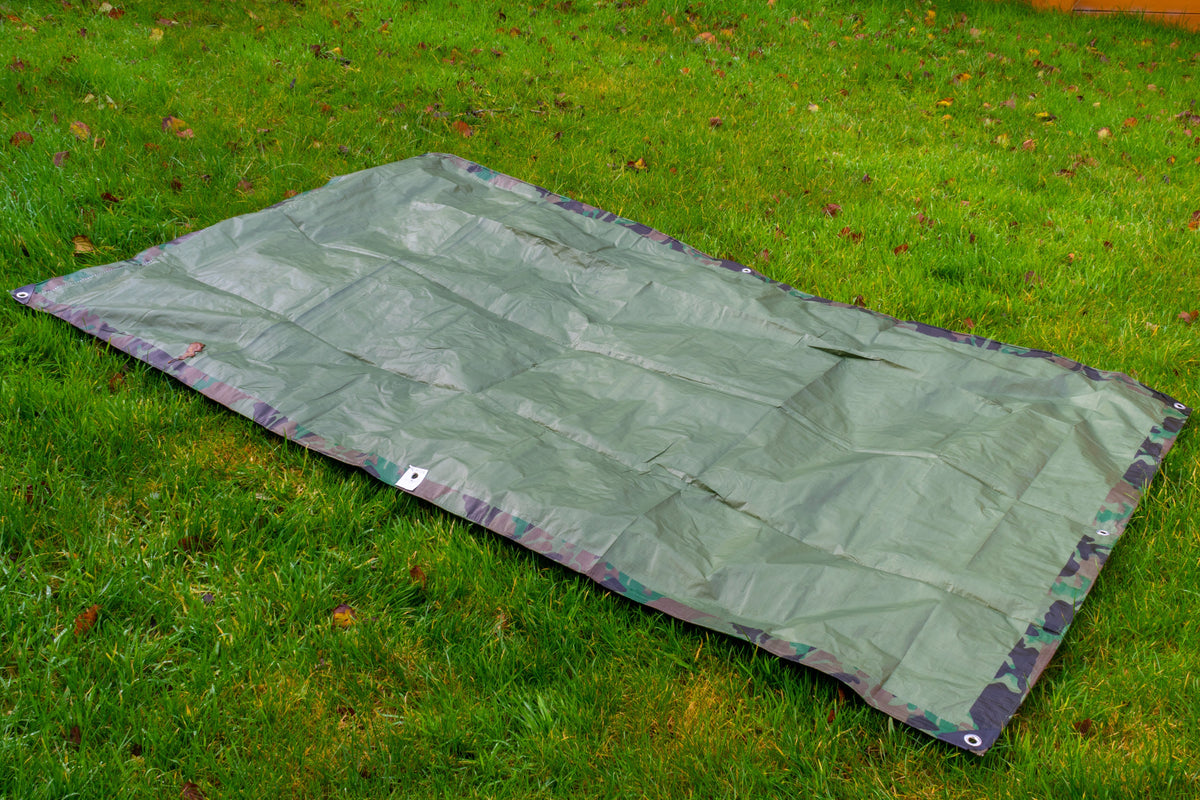 Camouflage M-Grade Tarpaulin 6m x 10m BRADAS Reinforced Eyelets Waterproof Sheet