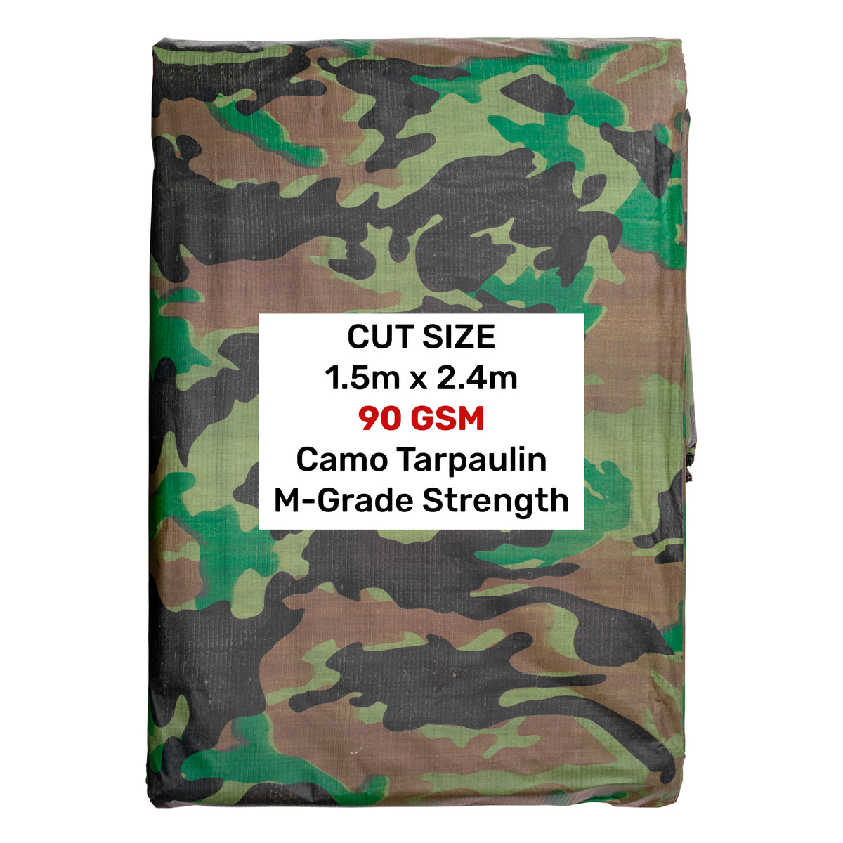 Camouflage M-Grade Tarpaulin 1.5m x 2.4m Reinforced Eyelets Outdoor Ground Sheet