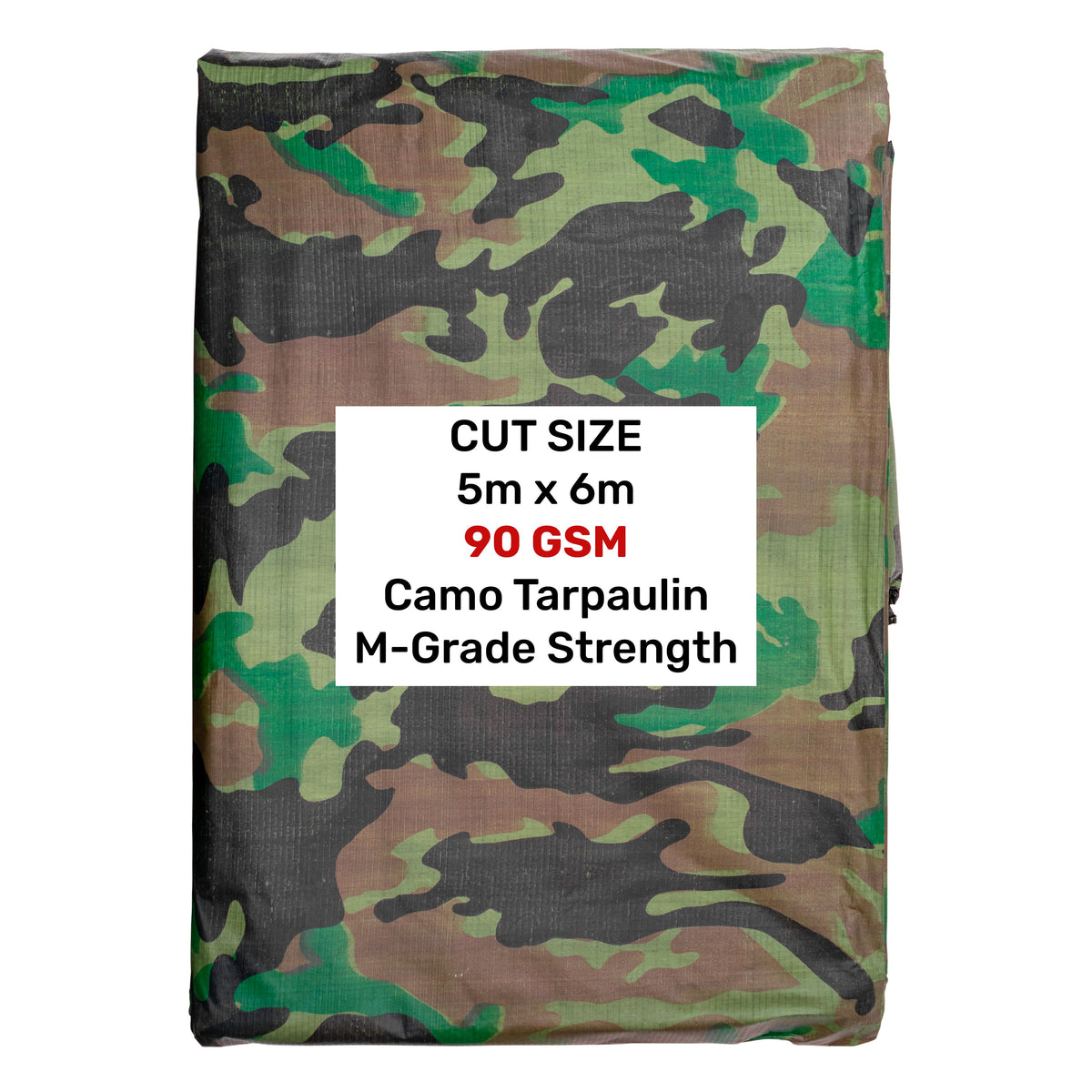 Camouflage M-Grade Tarpaulin 5m x 6m