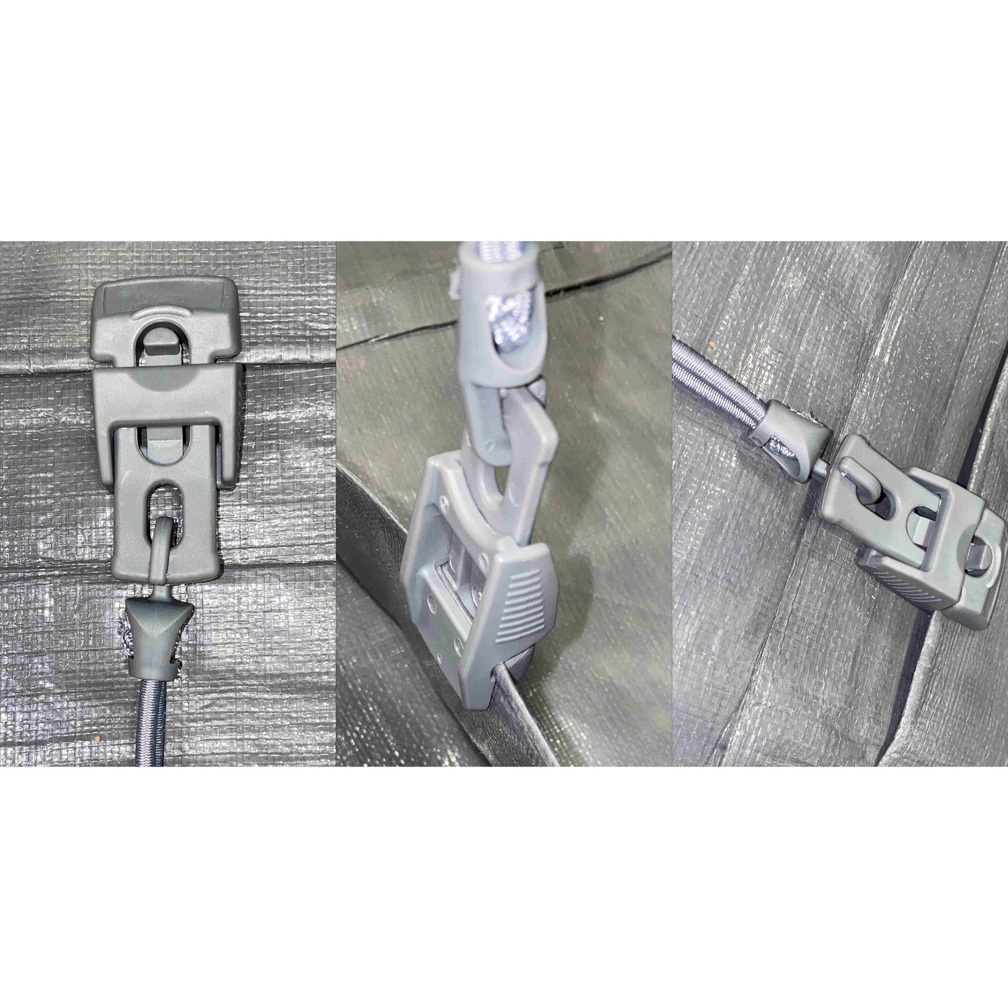 Tarp Clip Gray Slide Type Pack of 10