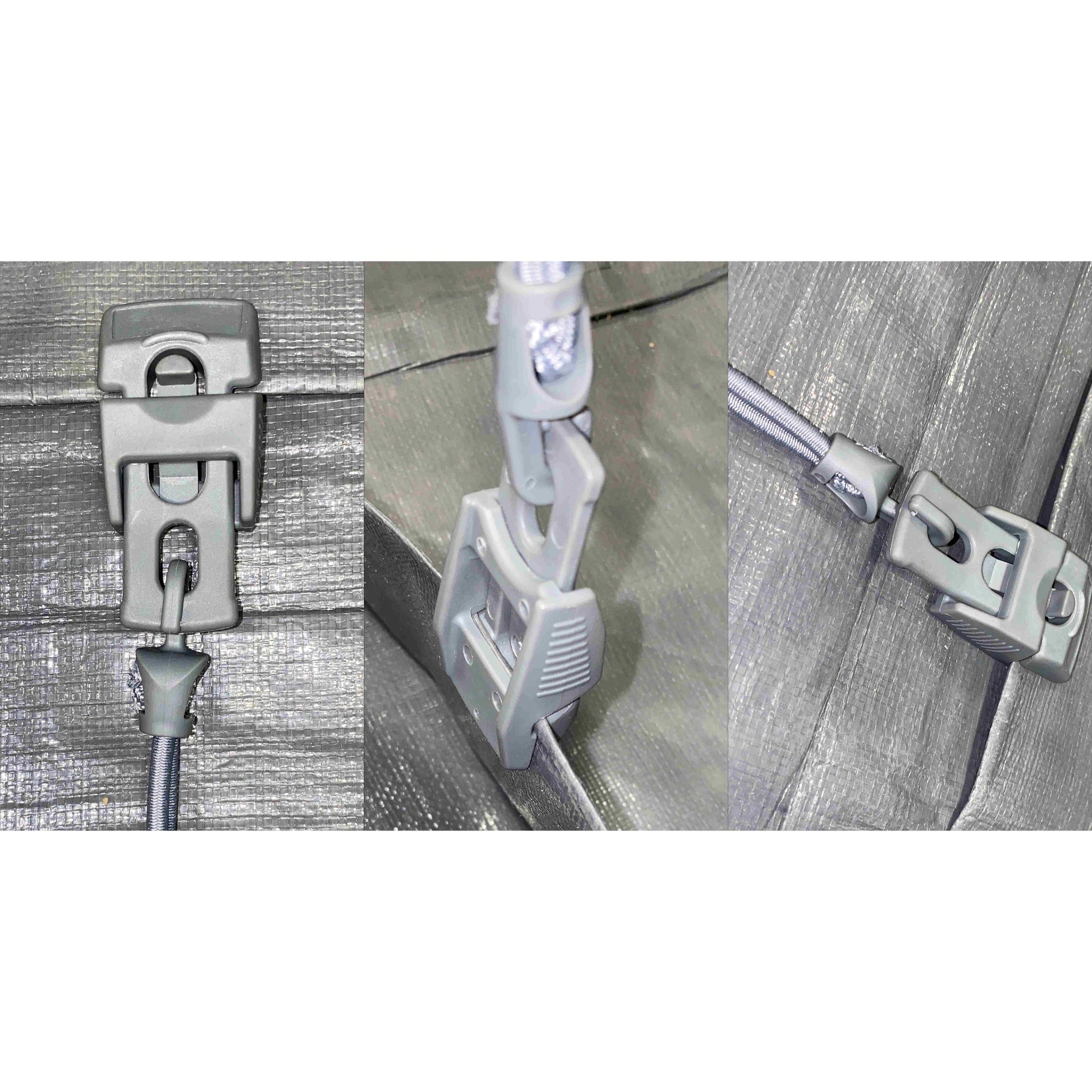 Tarp Clip Gray Slide Type Pack of 10