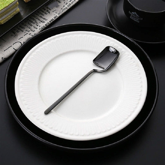 Stainless Steel V-shaped Wall Hanging Design Simple Coffee Spoon Fork Creative Long Handle Stirring Tableware, Spoon Black, Fork Black, Spoon Gold, Fork Gold, Spoon Rose Gold, Fork Rose Gold