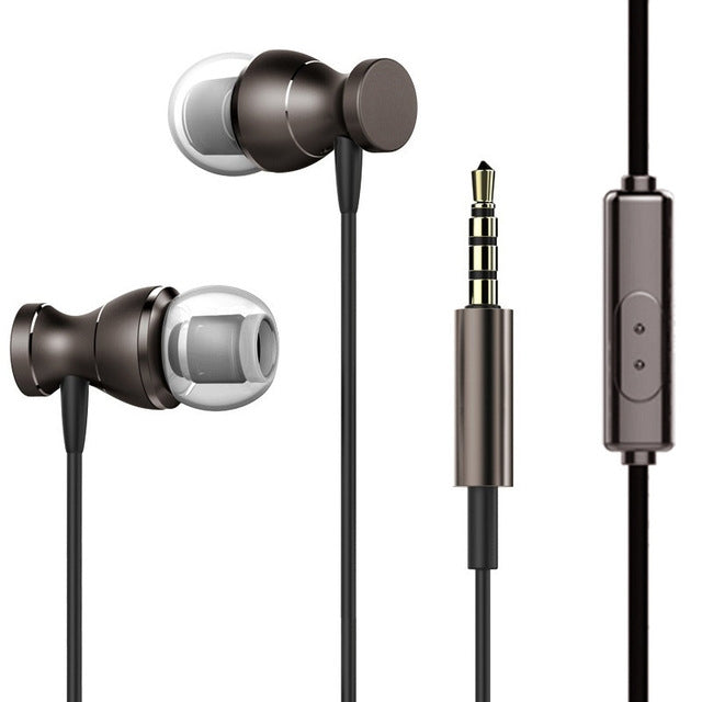 Sport Headphone 3.5mm Jack Earphone Sweatproof Stereo Strong Bass Music Magnets Headset with Mic for iPhone Samsung