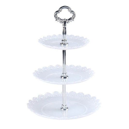 Party Birthday Three-layer Fruit Plate Cake Stand Dessert Storage Rack, Clear