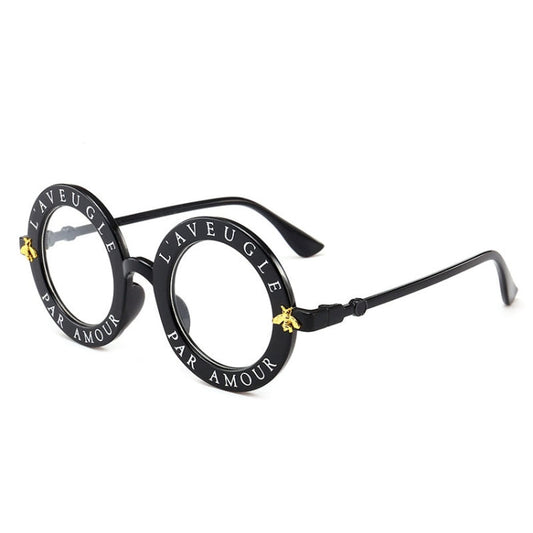 Women Vintage Round Frame Gradient Shades Sun Glasses, Transparent, Black Gray, Orange, Silver, Yellow, Pink, Black and Pink