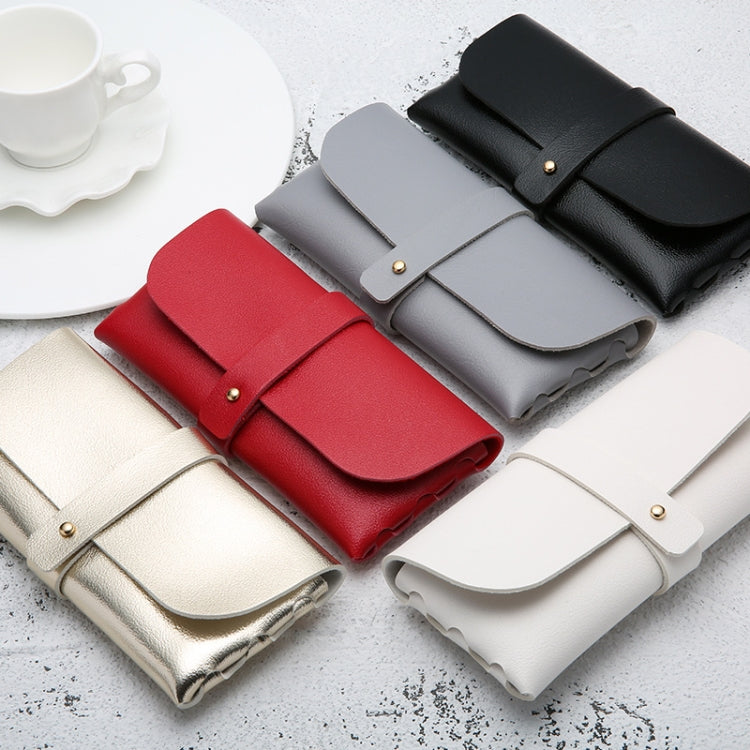 Fashion Portable Glasses Case Magnetic PU Leather Foldable Glasses Box for Eyeglass Oversize Sunglasses, Magnetic PU Gold, Magnetic PU White, Magnetic PU Black, Magnetic PU Red, Magnetic PU Gray