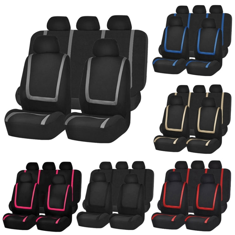 Universal Car Seat Cover Polyester Fabric Automobile Seat Covers Car Seat Cover Vehicle Seat Protector Interior Accessories, 4pcs Set Black, 4pcs Set Red, 4pcs Set Beige, 4pcs Set Gray, 4pcs Set Blue, 4pcs Set Pink, 9pcs Set Black, 9pcs Set Red        ...