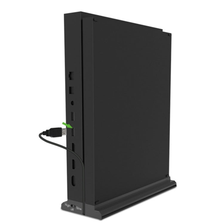DOBE TYX-1768 Heat Dissipate Vertical Stand Base Cooling Dock Cooling Fan Bracket for Xbox One X Game Console, TYX-1768