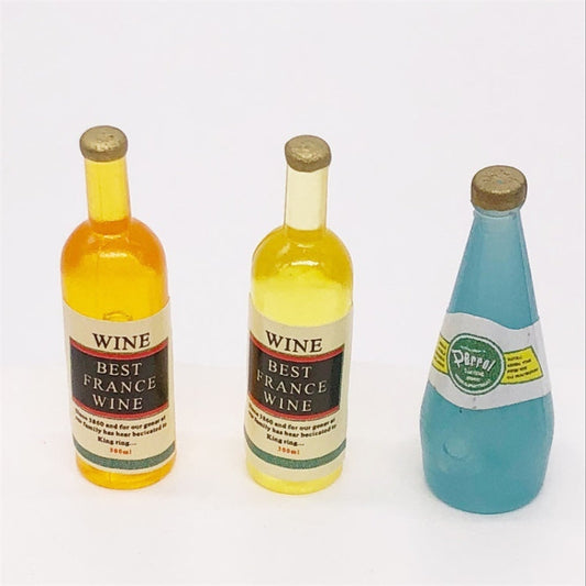 3 PCS / Set 1:12 Mini House Toy Simulation Wine Drink Decoration, 3 PCS / Set Wine Drink Decoration